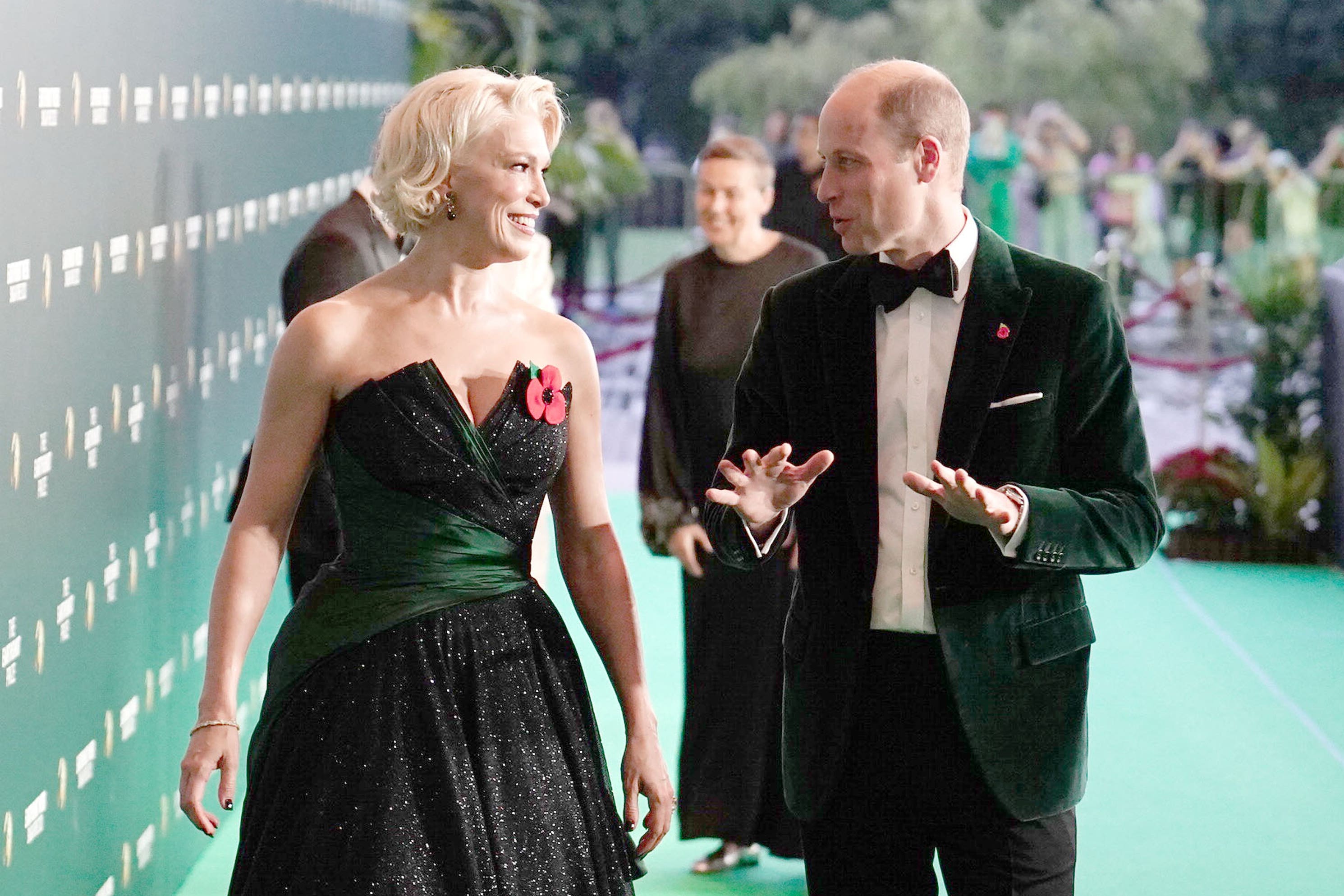 Hannah Waddingham walks with the Prince of Wales at the 2023 Earthshot Prize awards ceremony in Singapore (Jordan Pettitt/PA)