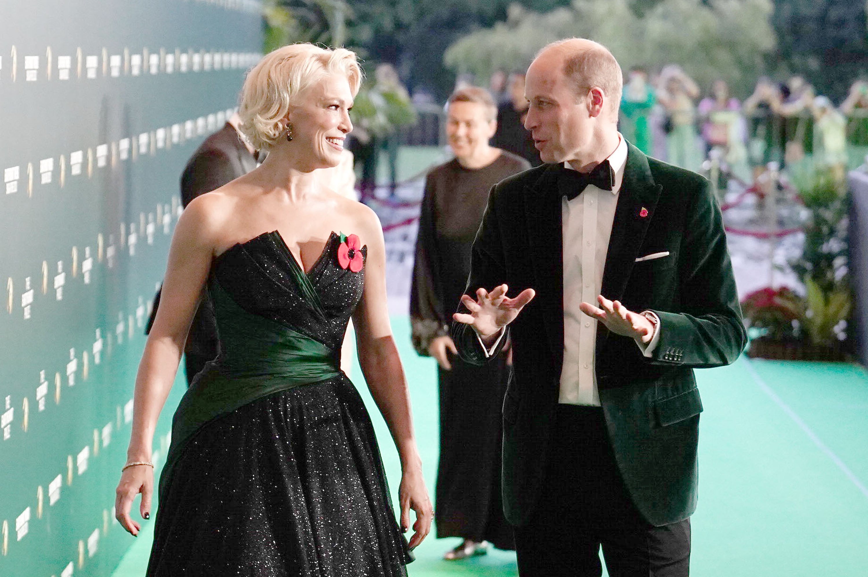 Hannah Waddingham walking with the Prince of Wales as he arrives for the 2023 Earthshot Prize Awards Ceremony