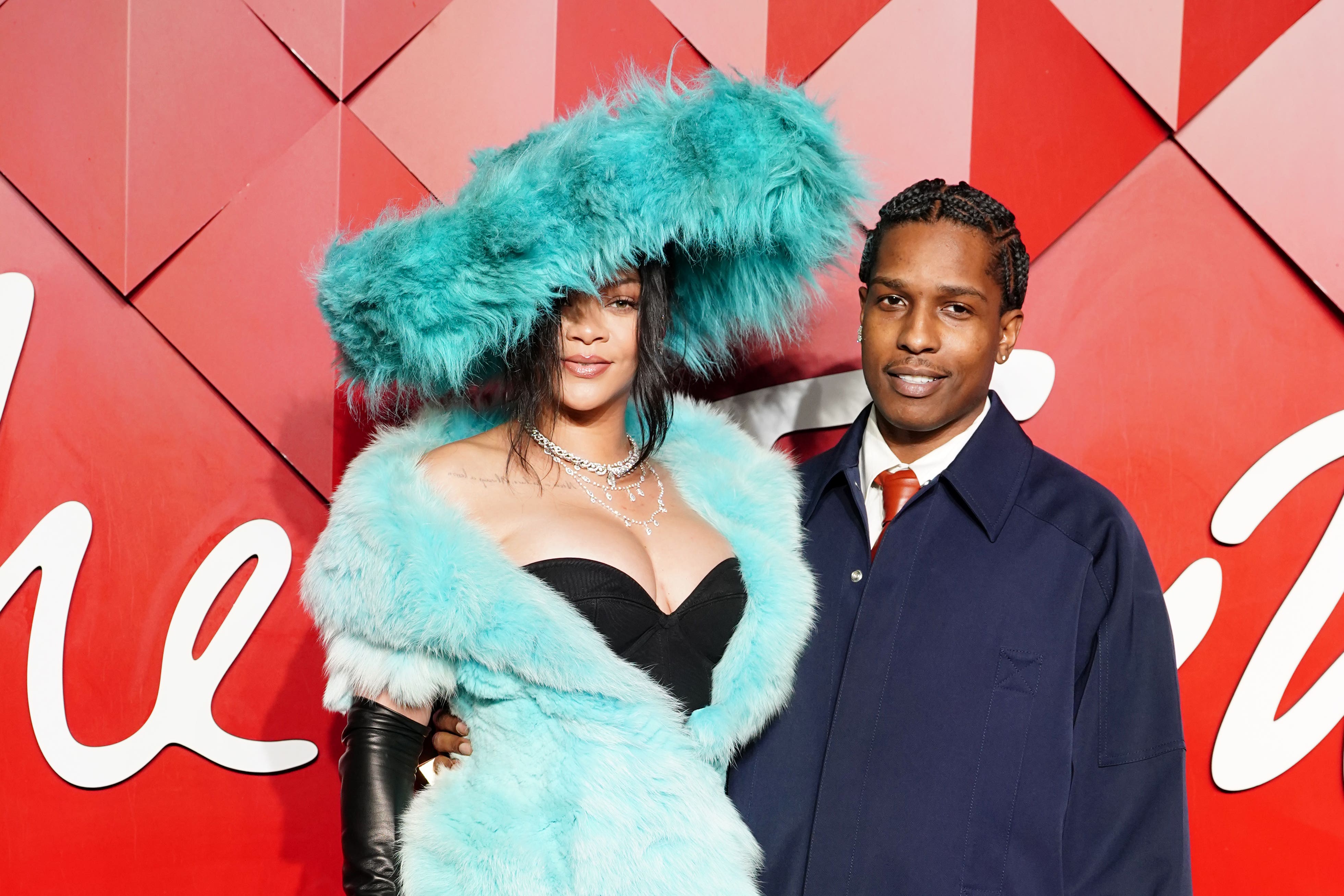 Rihanna and ASAP Rocky turned up fashionably late to the Fashion Awards red carpet (Ian West/PA)