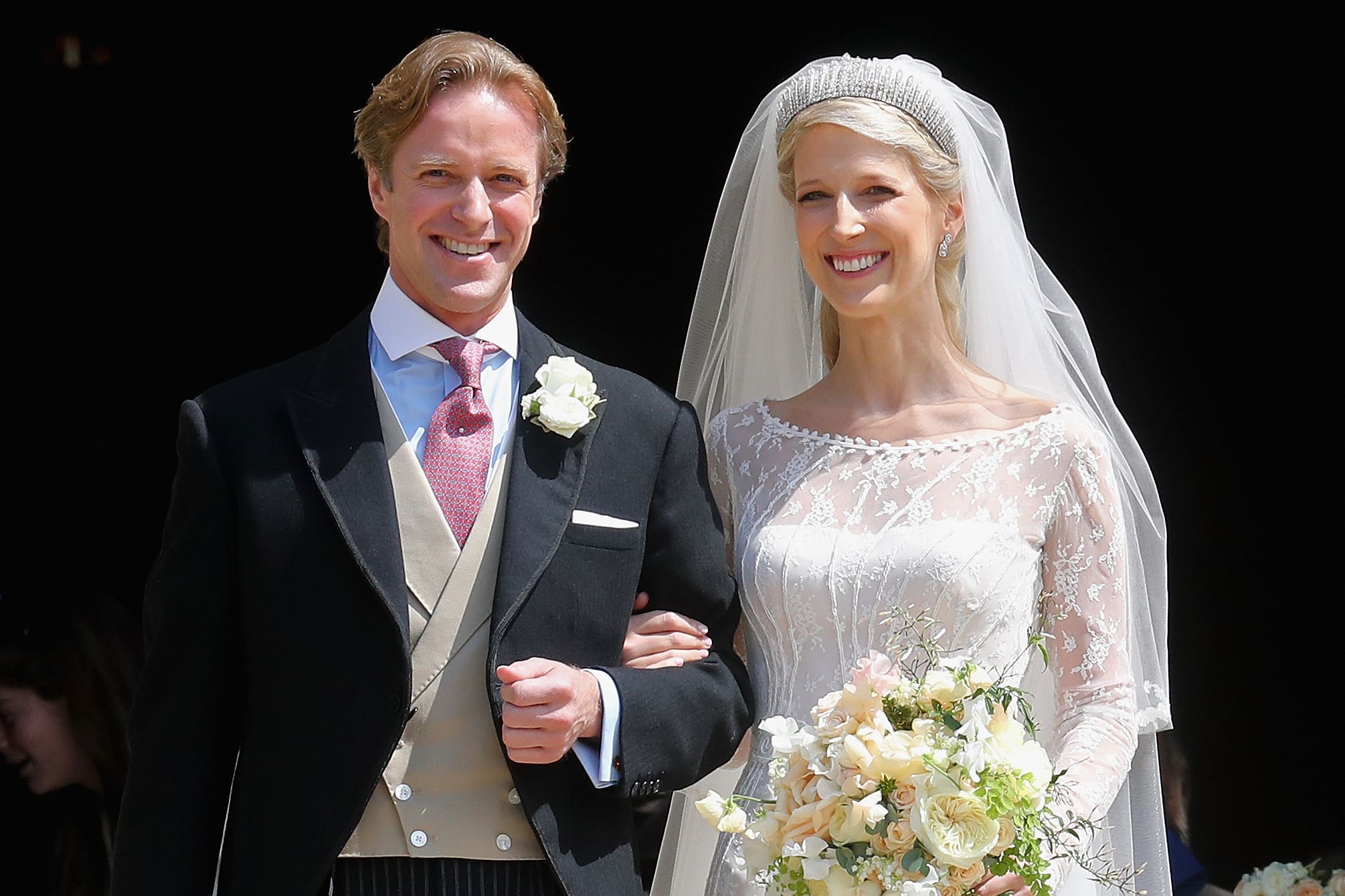 Thomas Kingston and Lady Gabriella Windsor after their wedding at St George’s Chapel in Windsor in 2019 (Chris Jackson/PA)