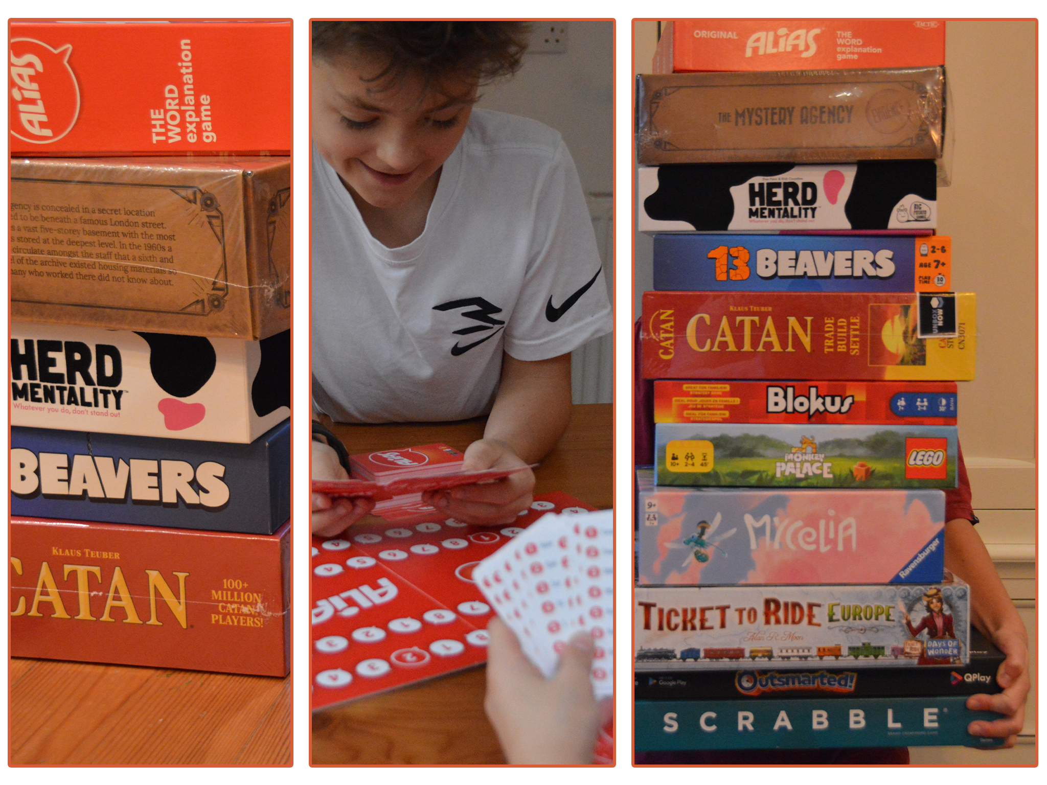 Our tester (and little tester) in action finding the best family board games for hours of fun