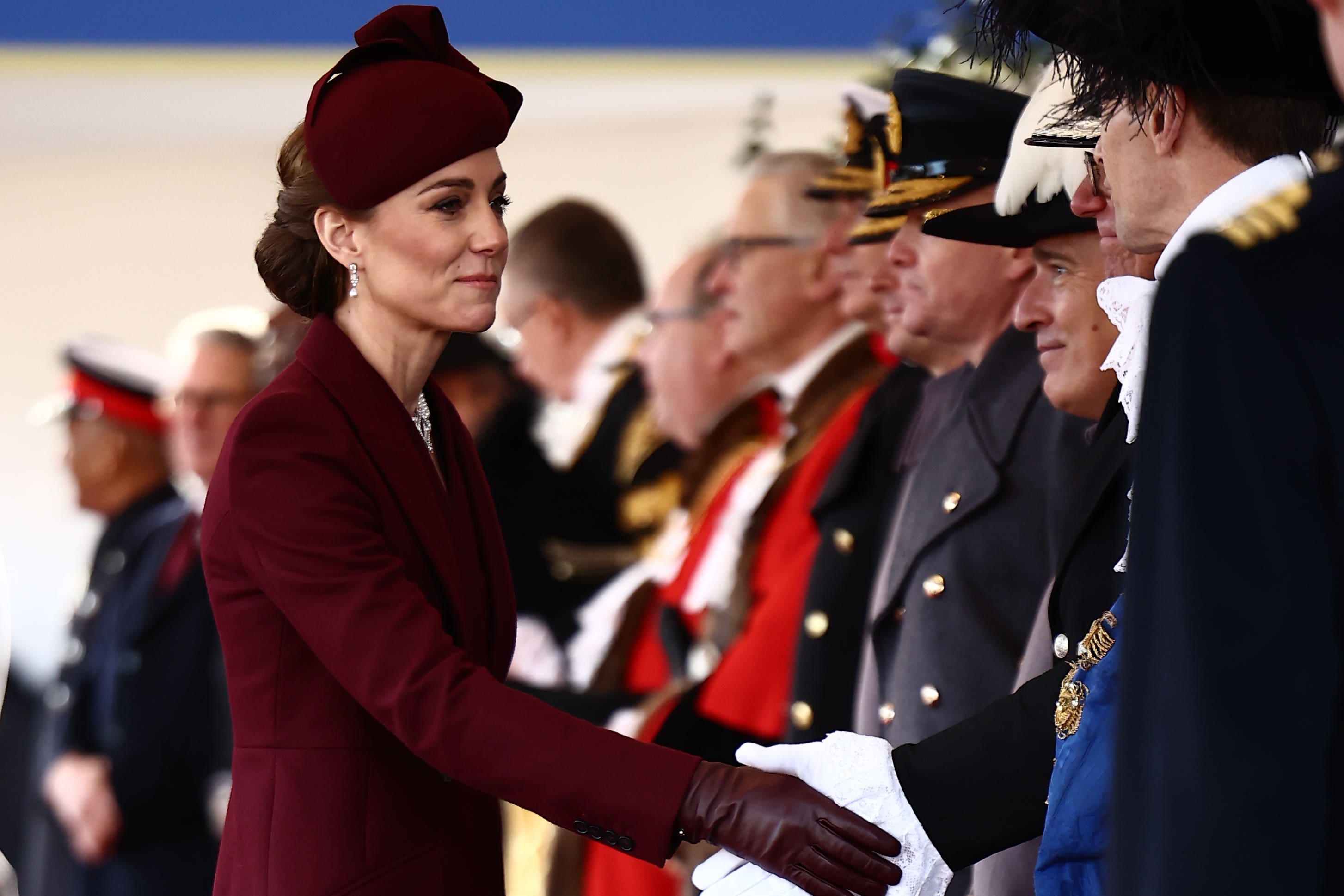 The Princess of Wales paid tribute to the late queen through family heirlooms (Henry Nicholls/PA)