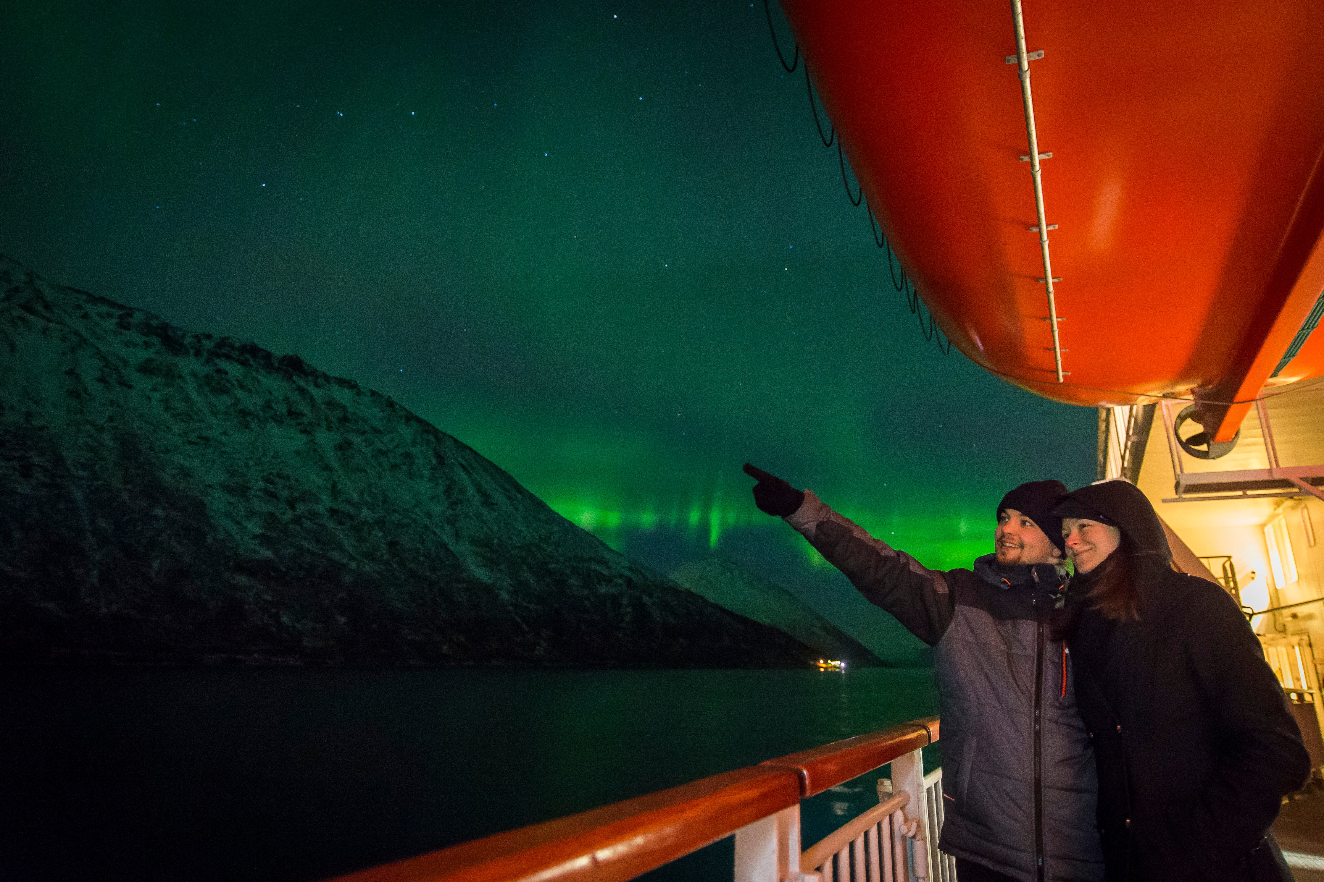 A cruise offers a great view of the northern lights