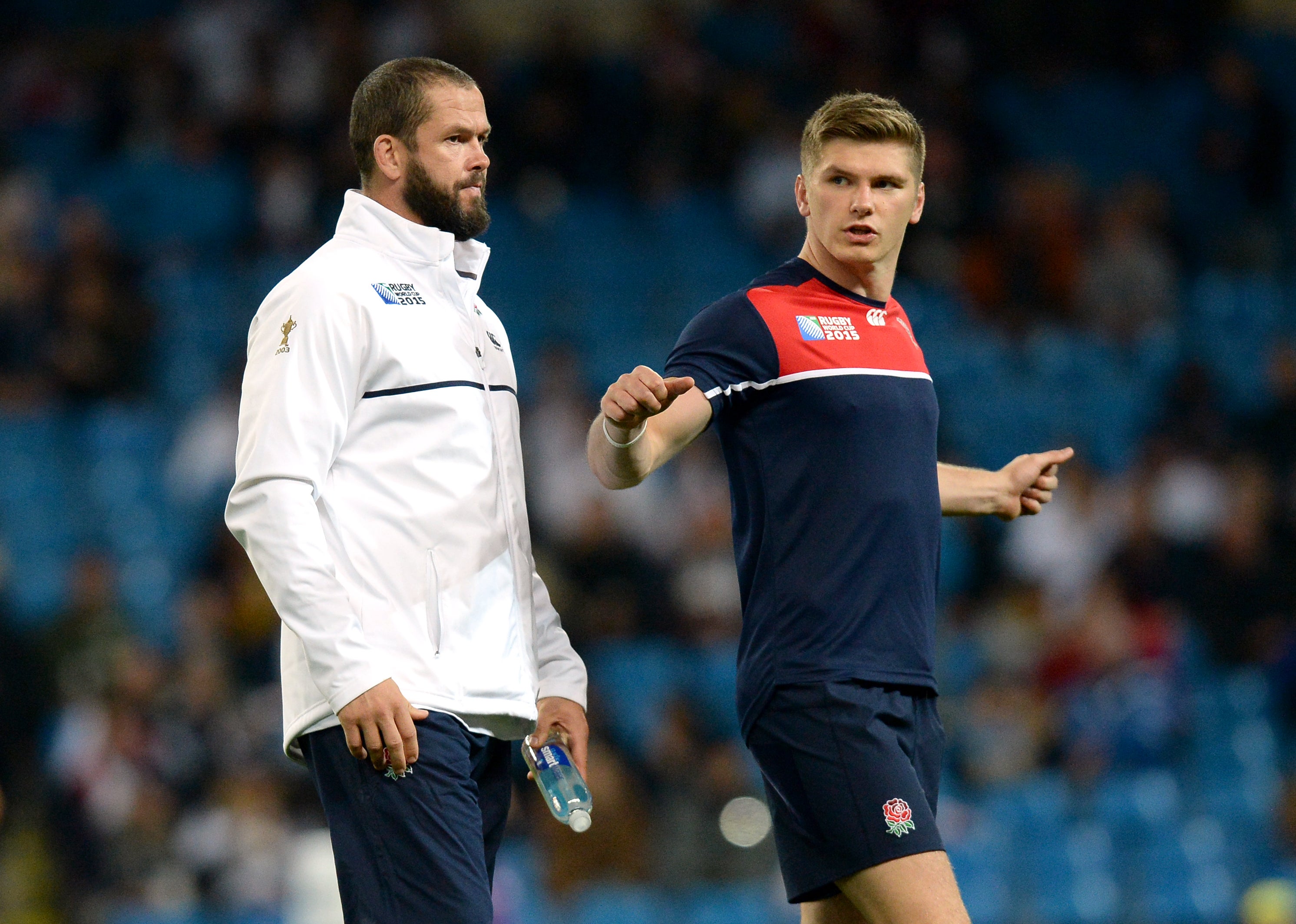 Owen Farrell (right) is under consideration for selection by his father