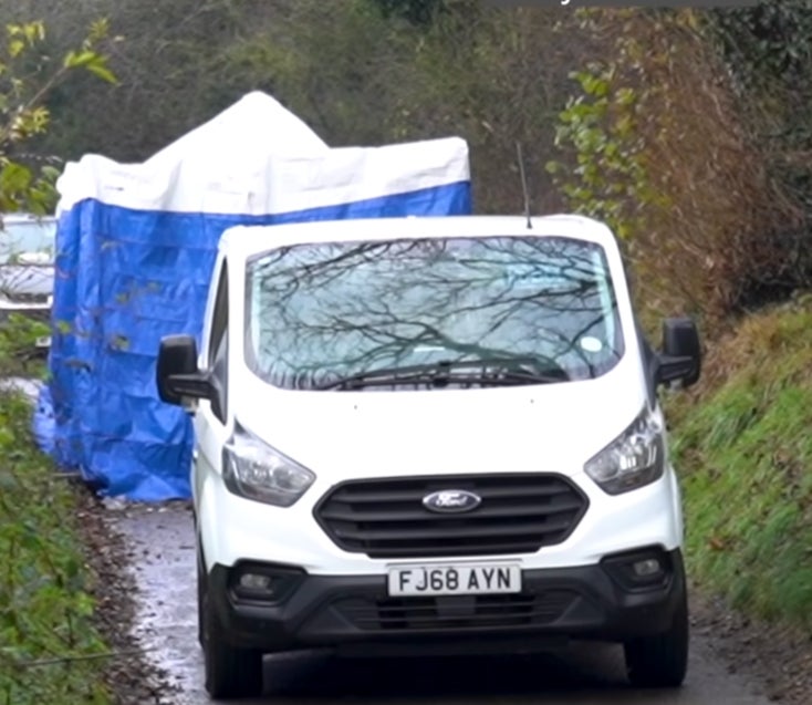 Derbyshire Police at the scene of the crash