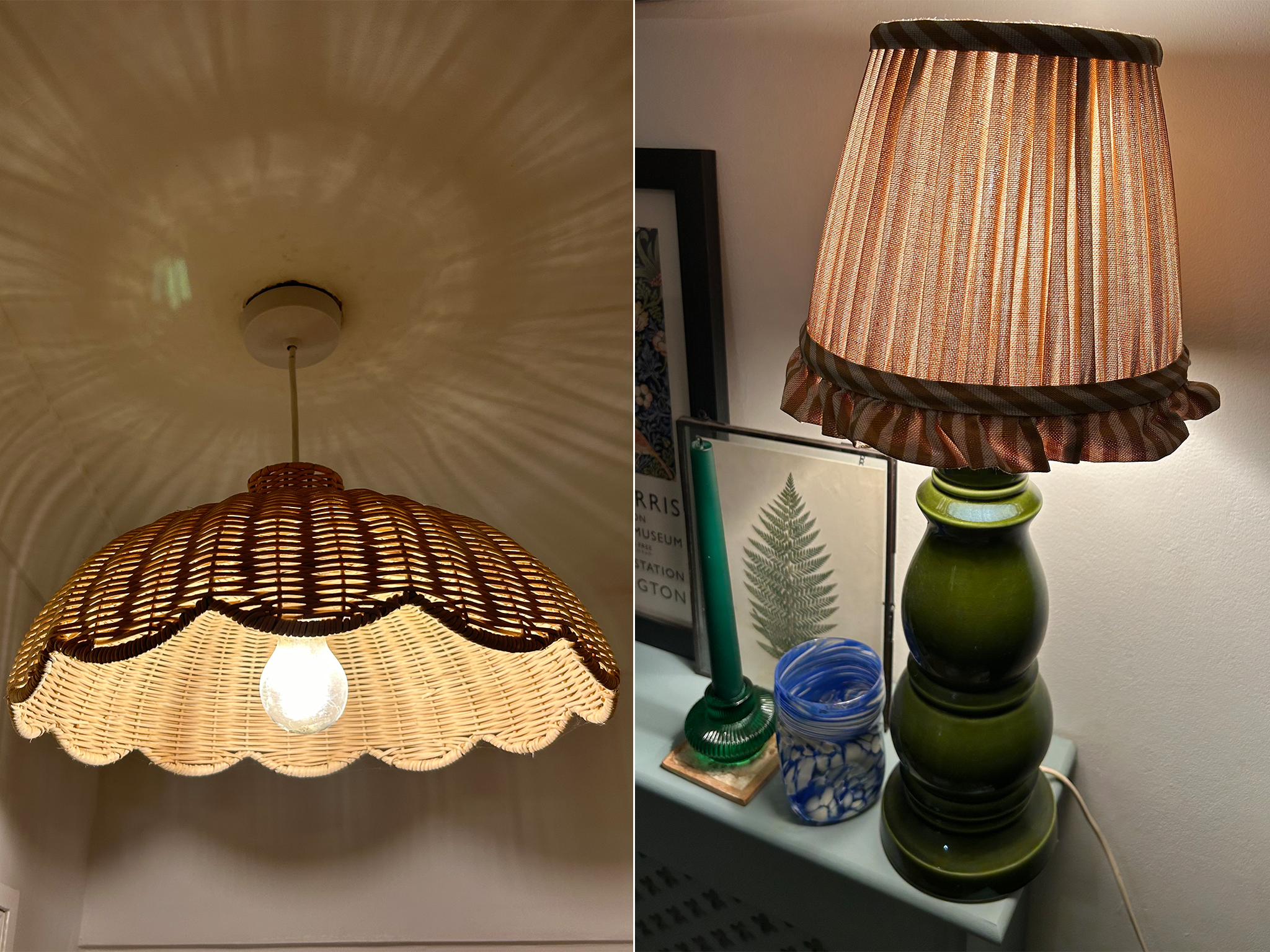 A couple of lampshades that we tested for this review