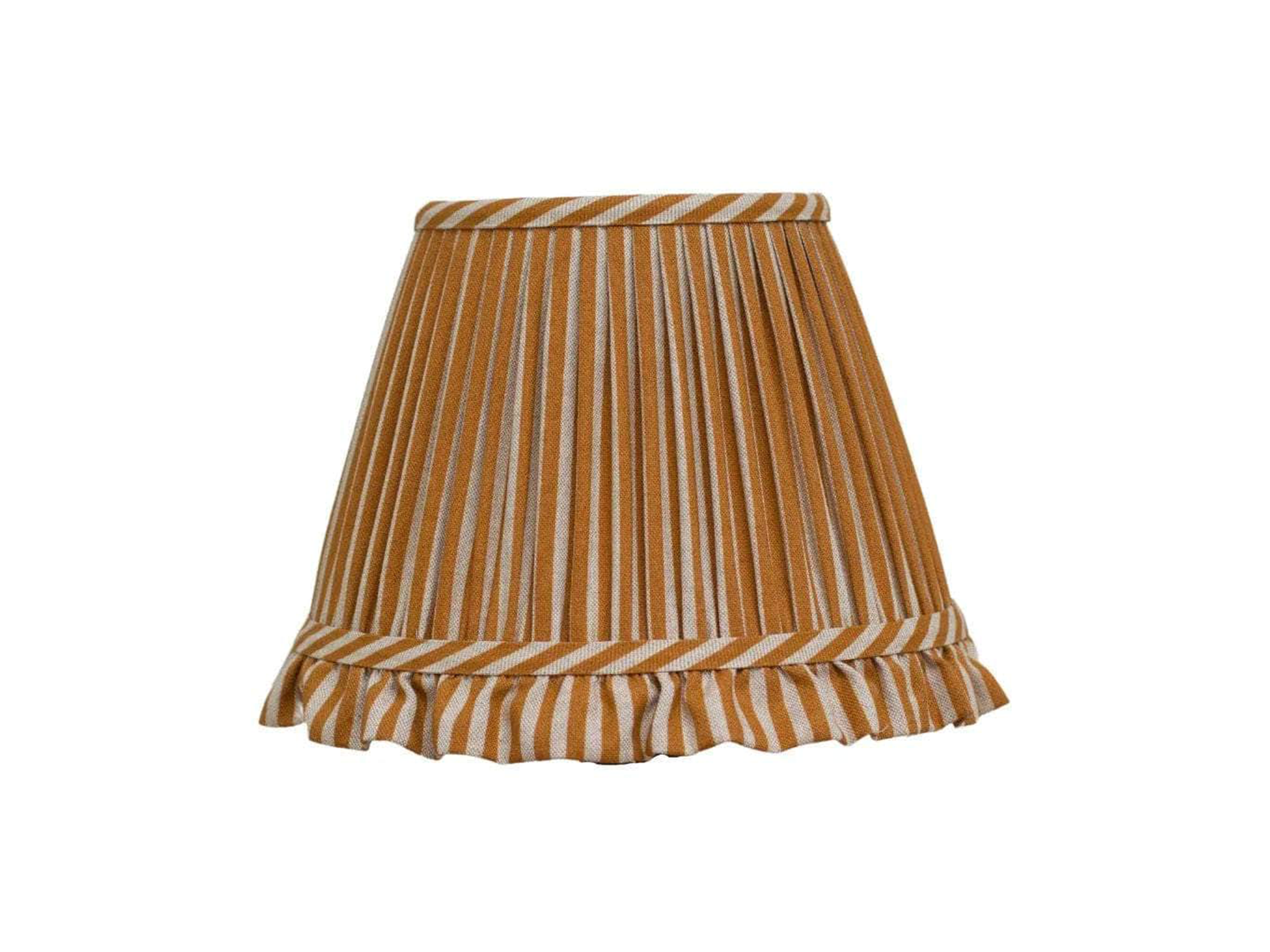 Best lampshade IndyBest review Maison Flaneur ochre striped linen shade