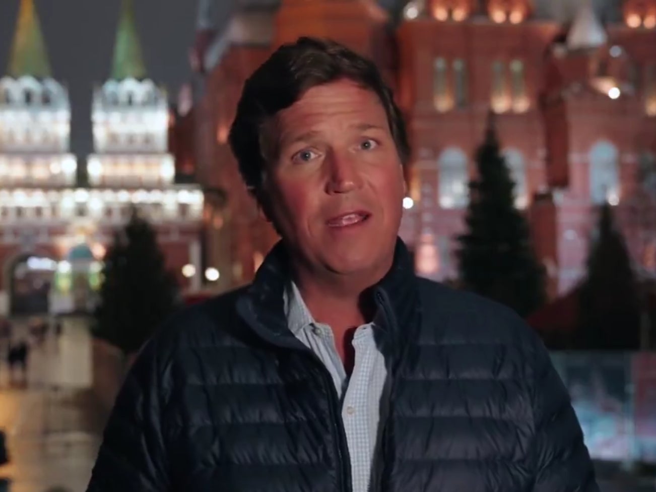 Tucker Carlson broadcasts from Moscow, Russia, on Tuesday December 3 2024