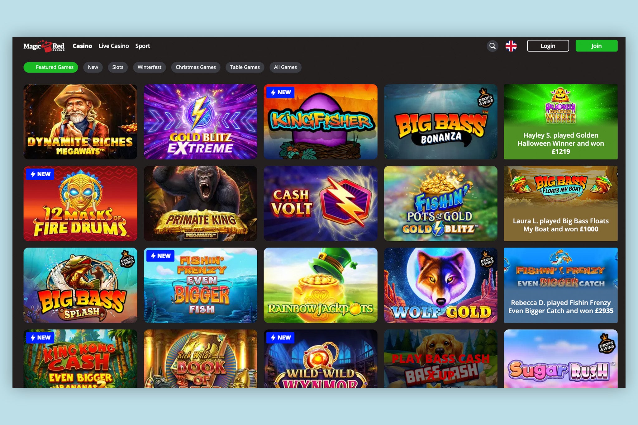 Magic Red has one of the biggest libraries of games among instant withdrawal casinos