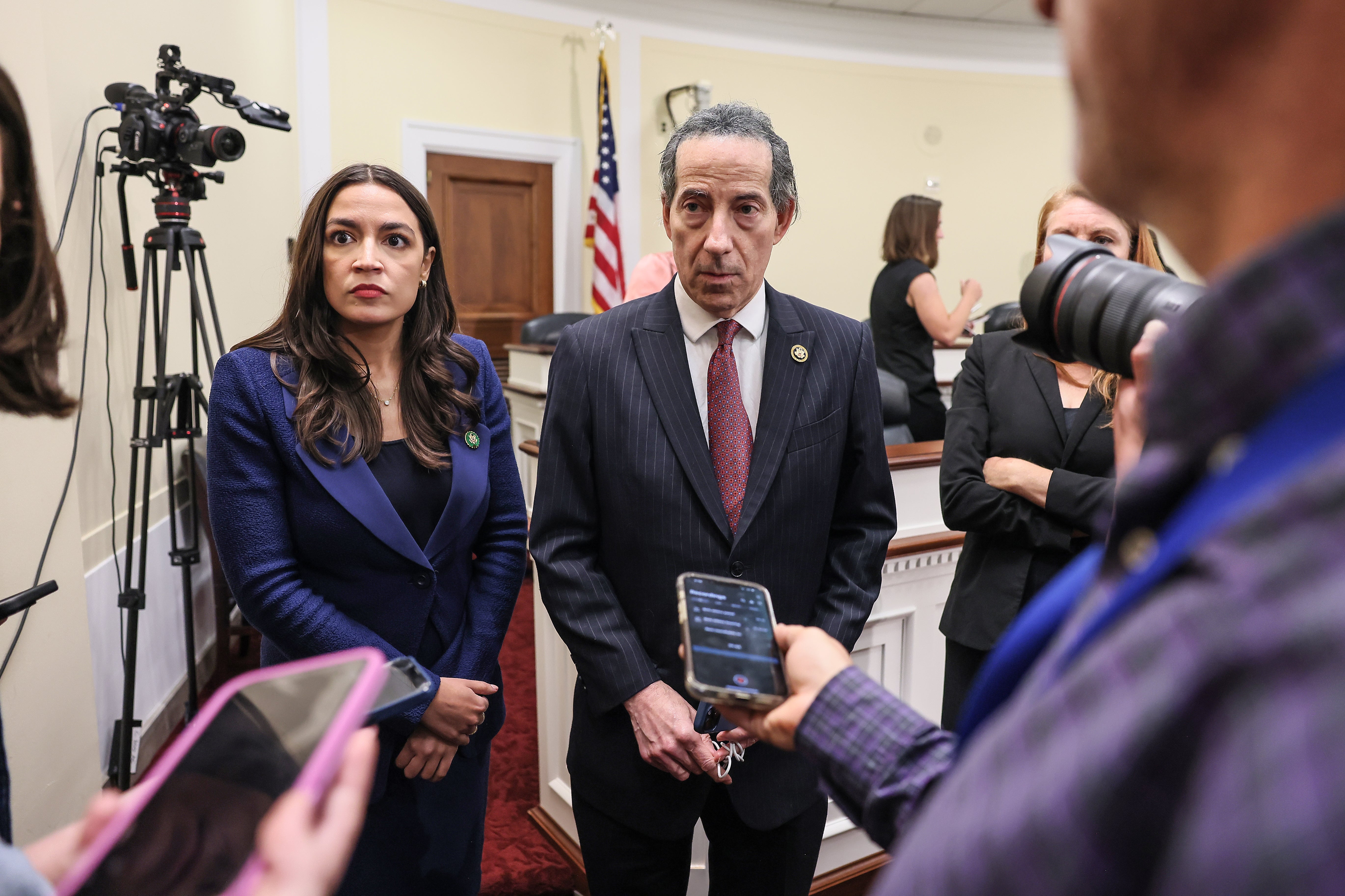 Representatives Alexandria Ocasio-Cortez (D-NY) and Jamie Raskin (D-MD) are both running for top committee spots in House leadership.