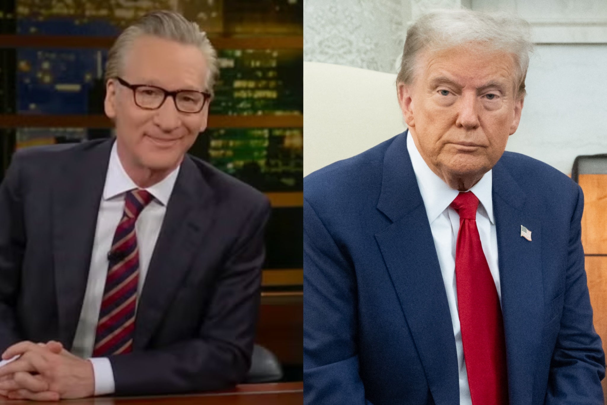 Bill Maher (left) has consistently voiced his criticism of President-elect Donald Trump