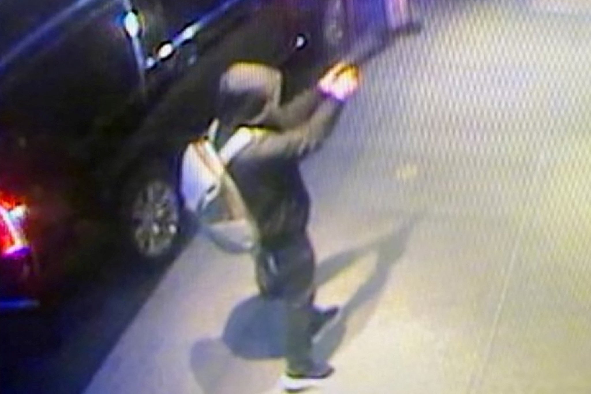 Surveillance footage of the suspect who shot Thompson in the middle of a New York City street