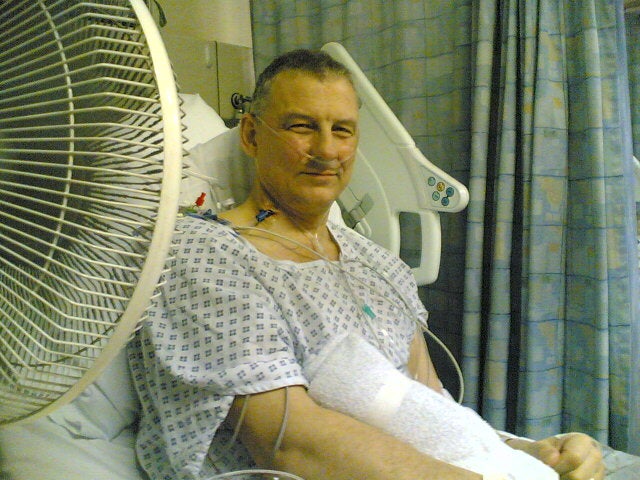 Greg Hutton having his heart valve replaced at the Royal Brompton Hospital in 2014 (Family picture/PA Wire)