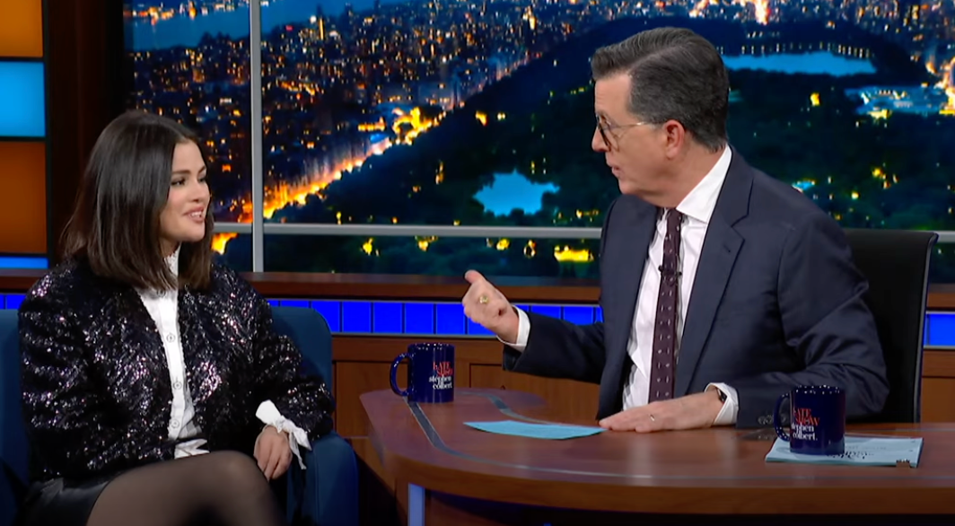 Stephen Colbert asks Selena Gomez where her relationship with Benny Blanco is going