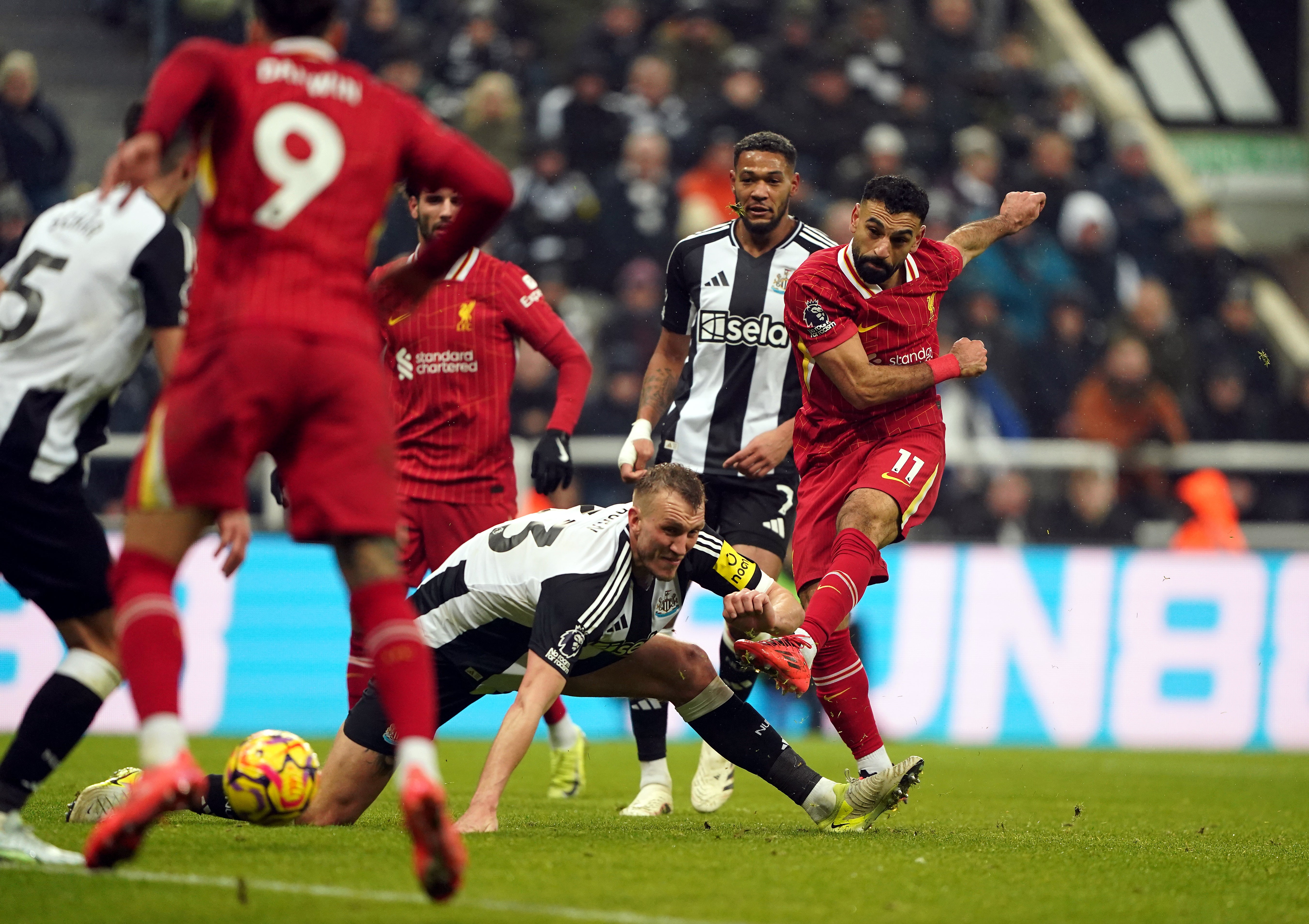 Mohamed Salah thought he had scored a winner before Newcastle’s late reply