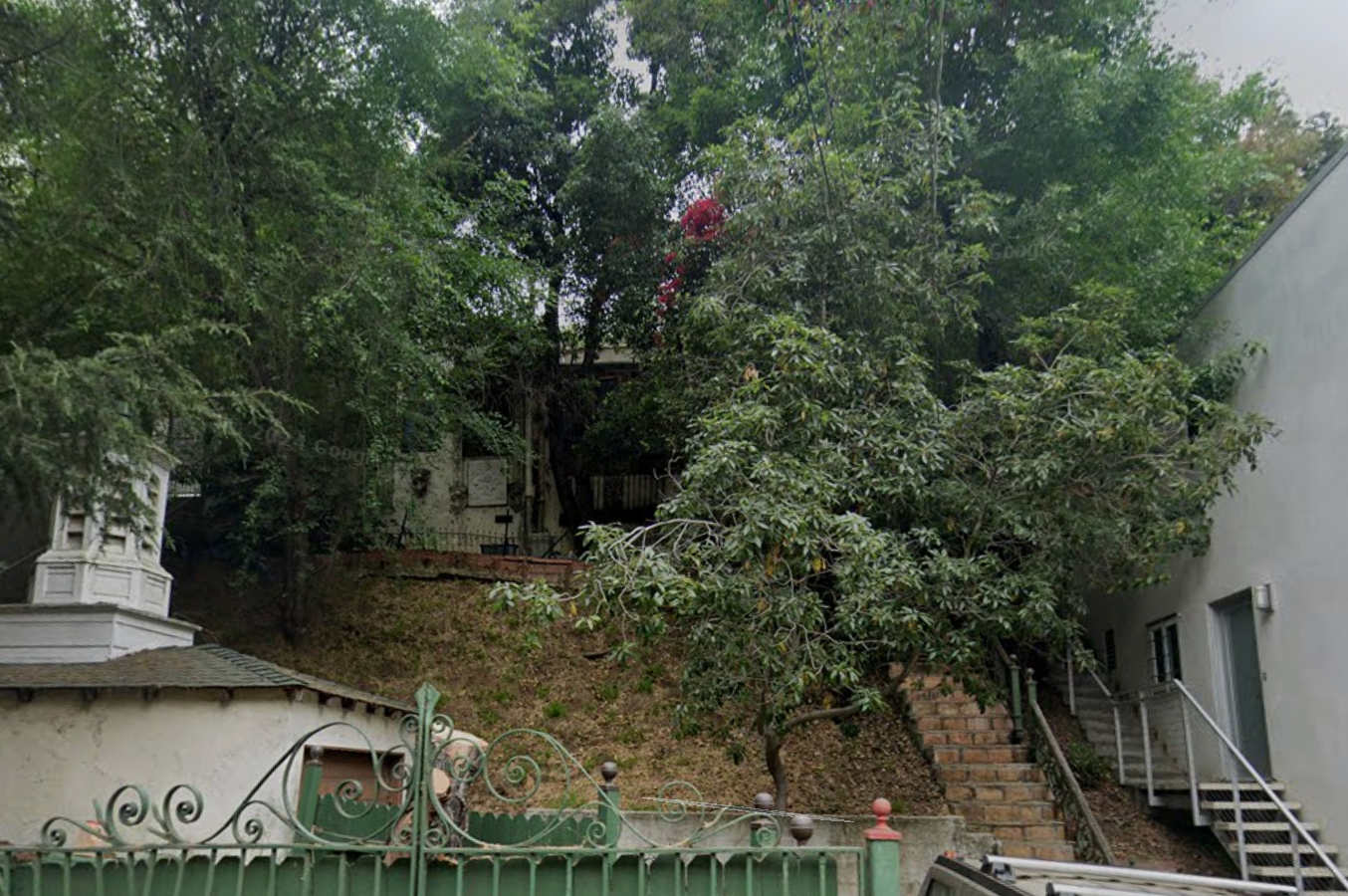 William de Rothschild’s home in Laurel Canyon, pictured, is now badly burned following a devastating fire last week