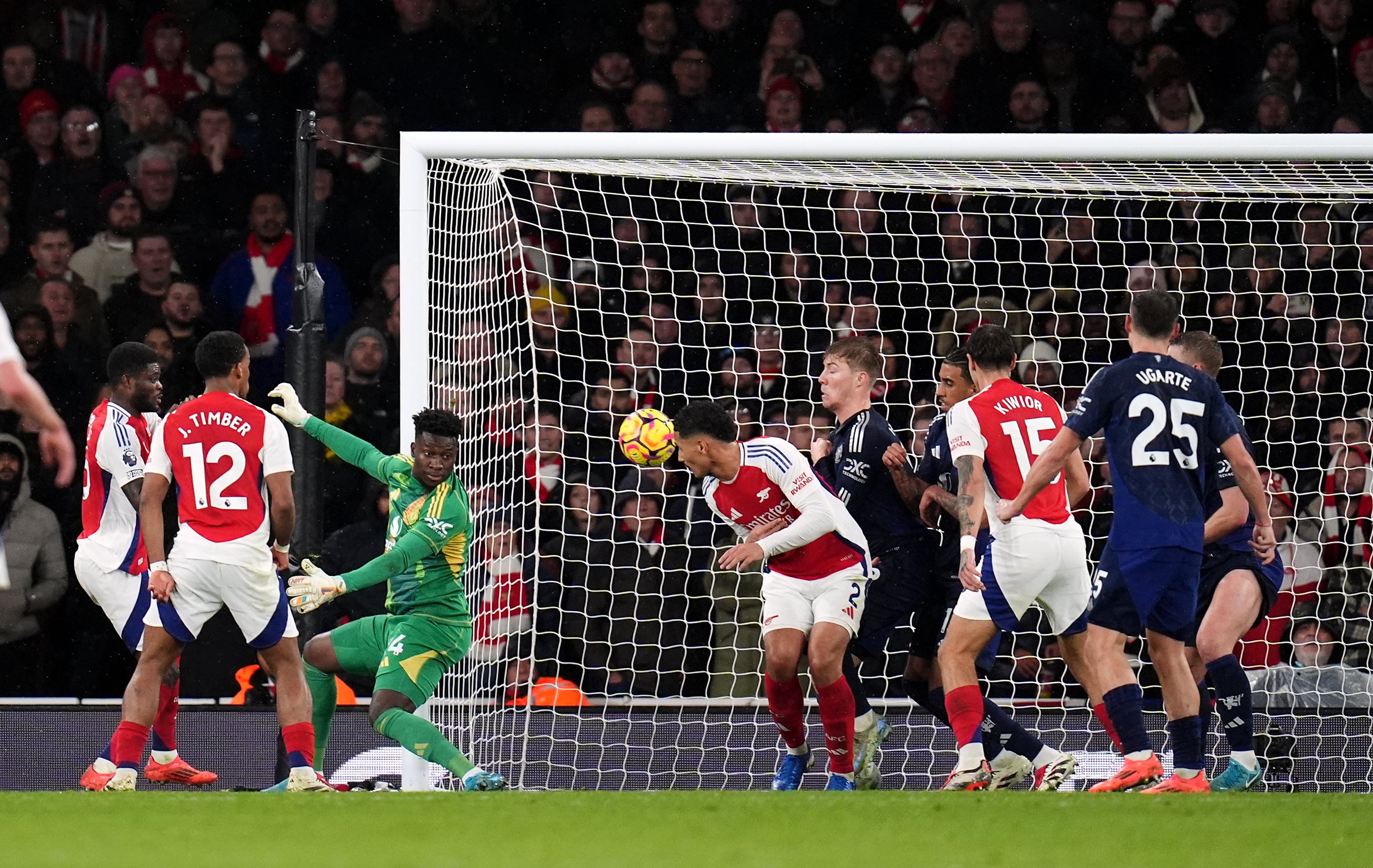 William Saliba fortuitously scores Arsenal’s second goal