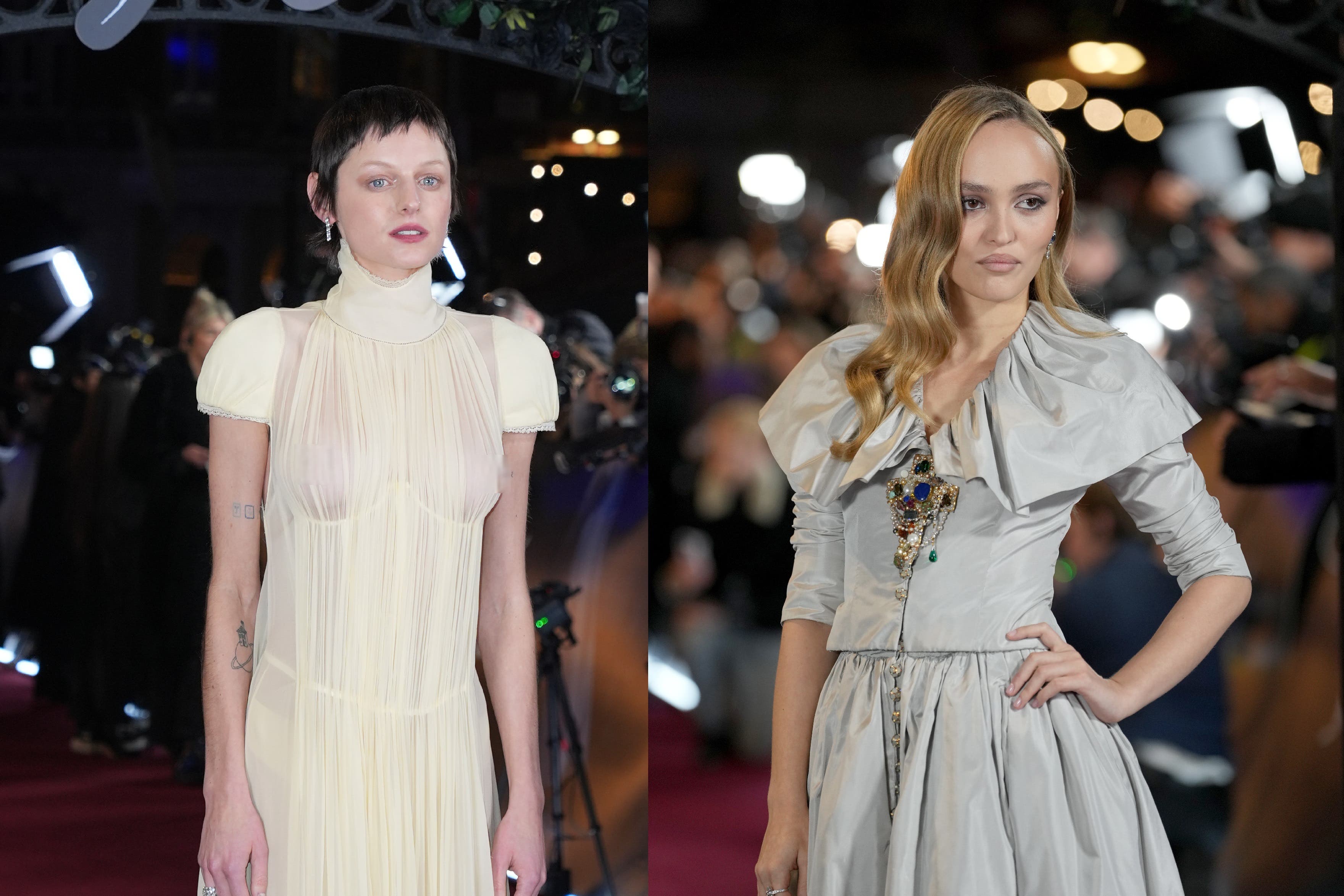 Emma Corrin and Lily-Rose Depp made bold style choices on the red carpet (Maja Smiejkowska/PA)