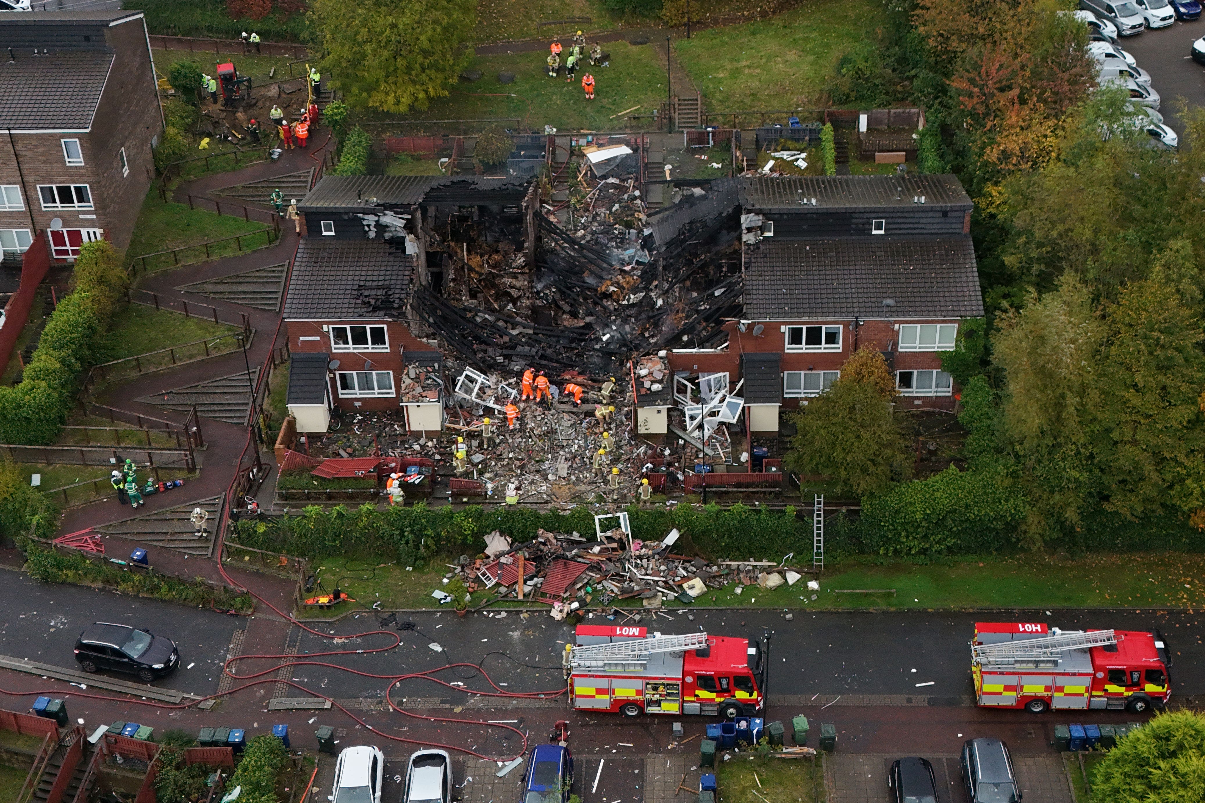 Emergency services at the scene at Violet Close in Benwell, Newcastle