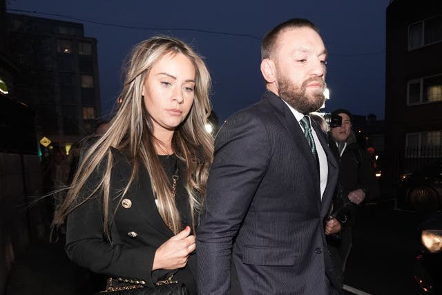 <p>Conor McGregor with his fiancee Dee Devlin </p>