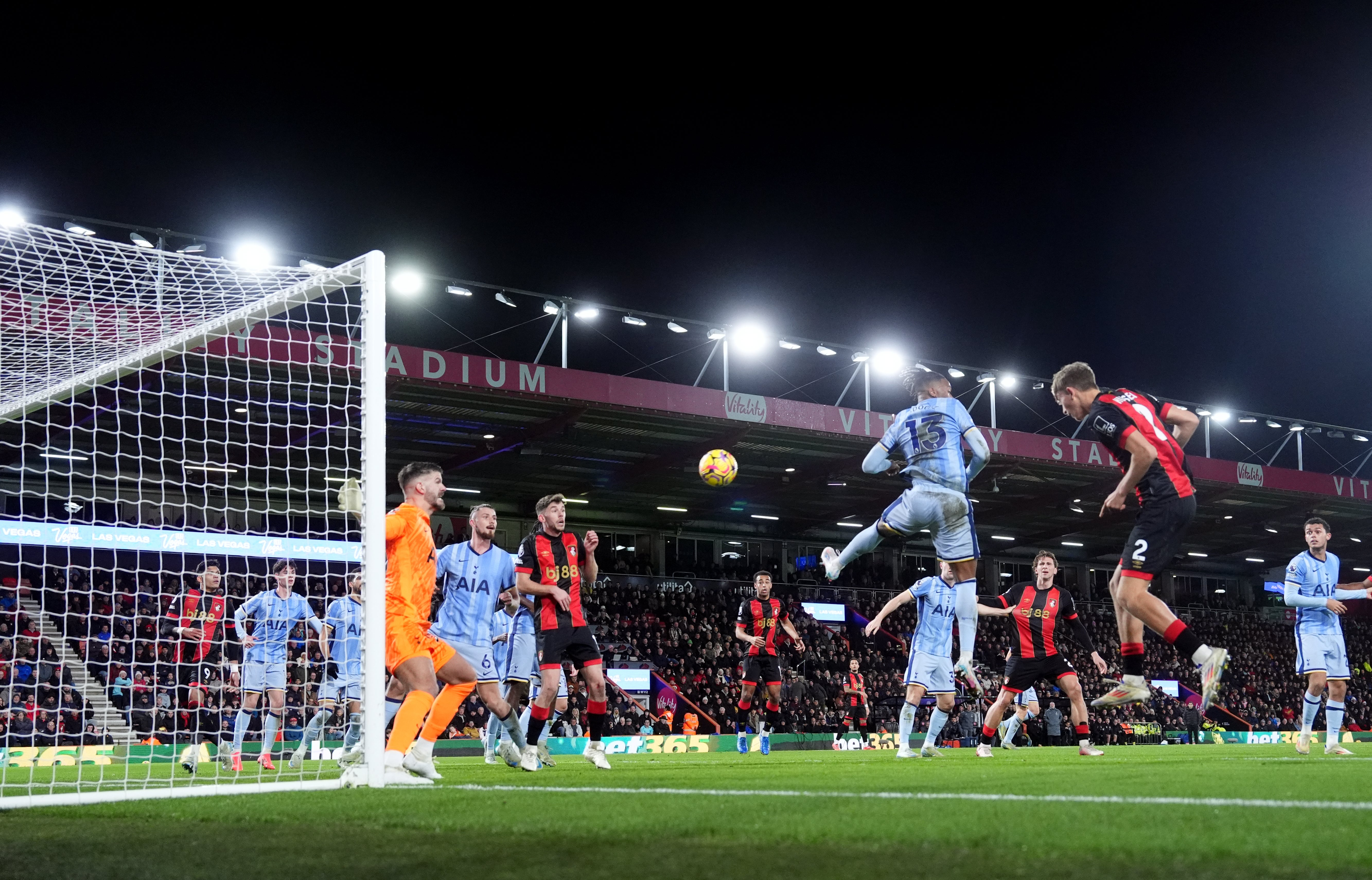 Dean Huijsen (right) scoring the opening goal (Adam Davy/PA)