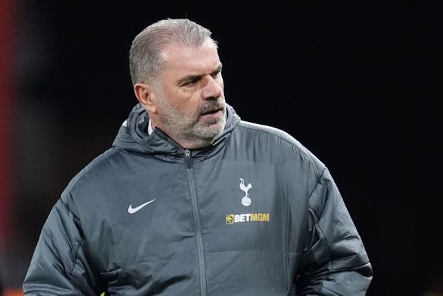 Ange Postecoglou was heckled by fans at the Vitality Stadium (Adam Davy/PA)