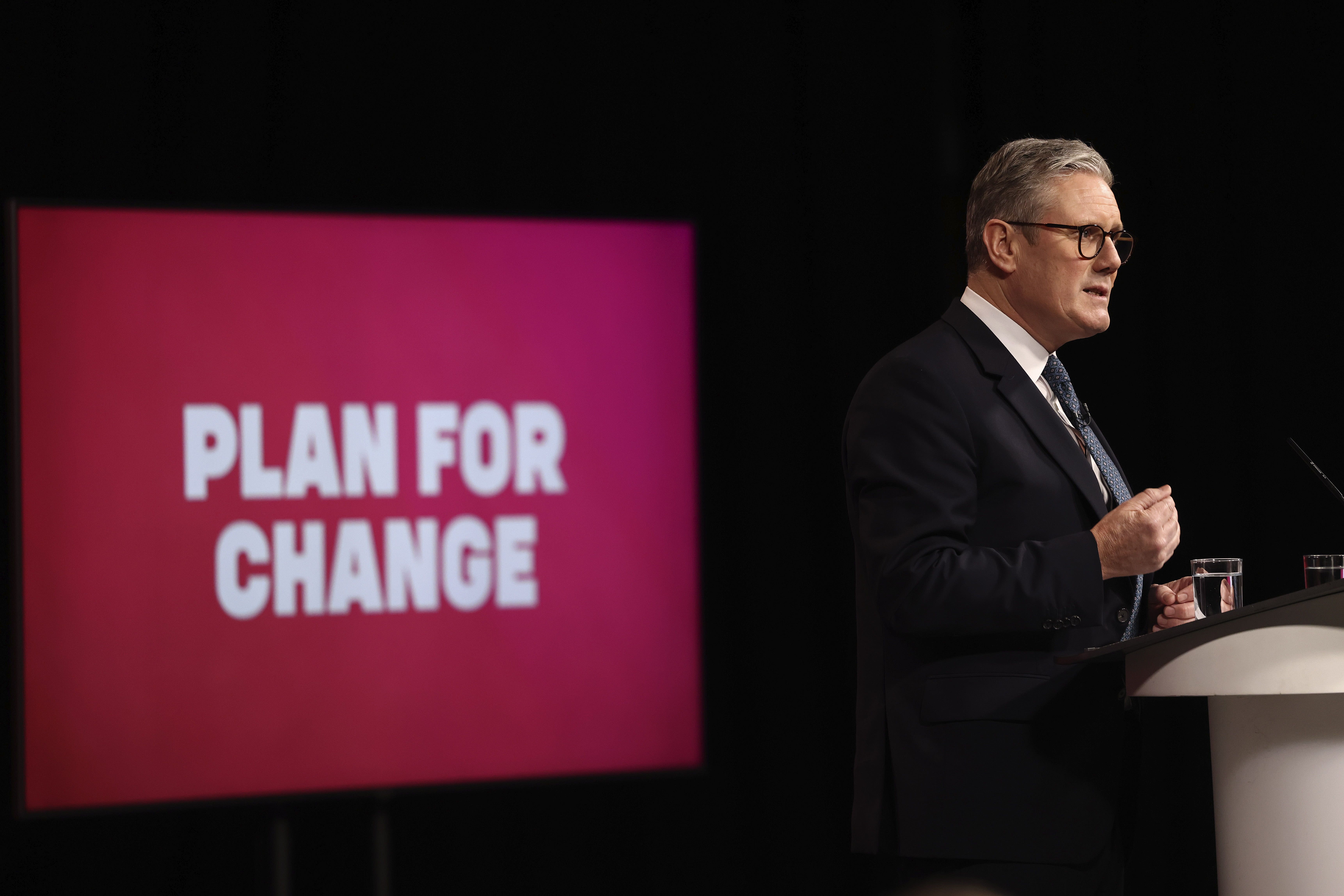 Prime Minister Sir Keir Starmer gives a speech (Darren Staples/PA)