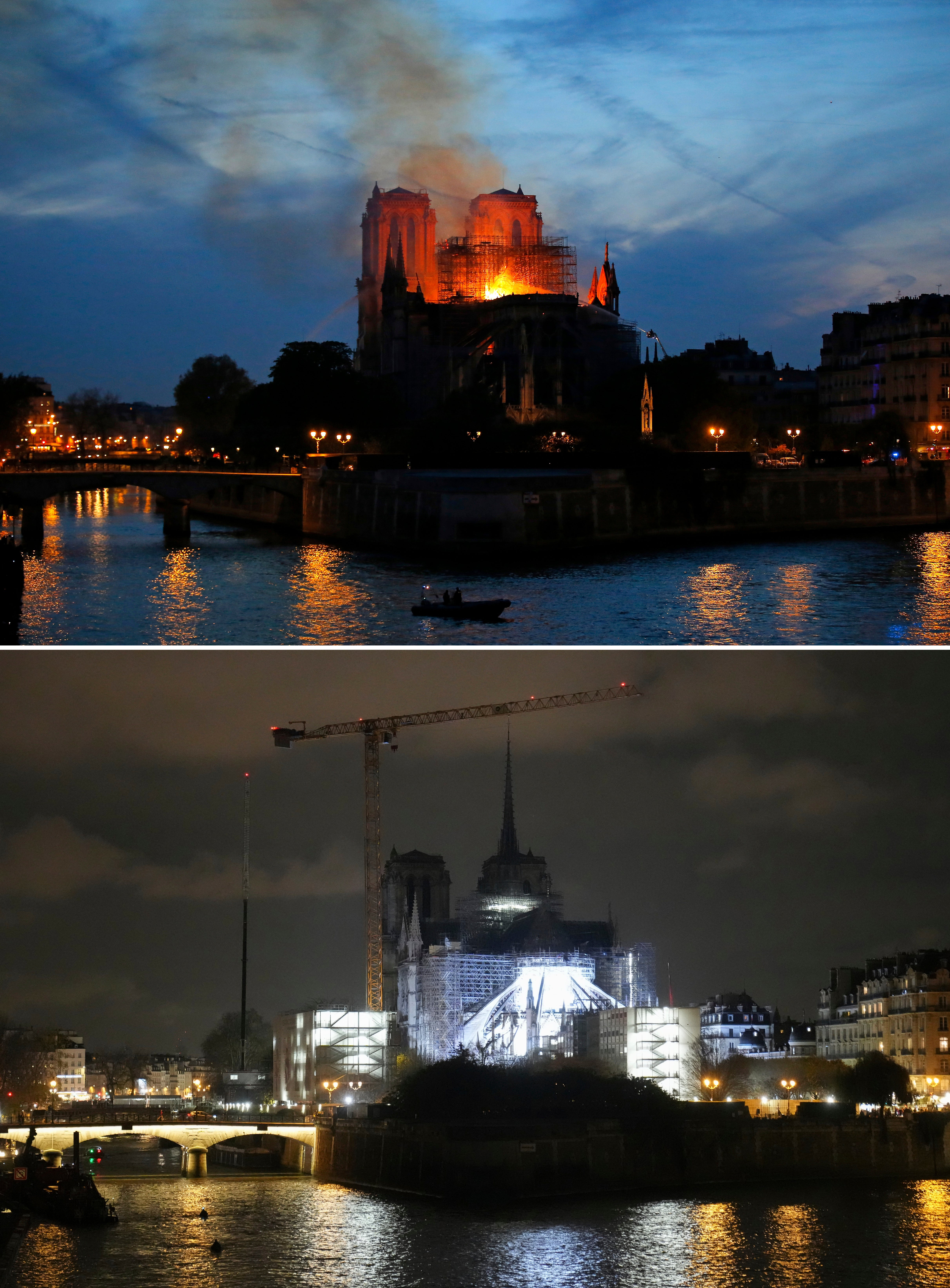 France Notre Dame Then and Now