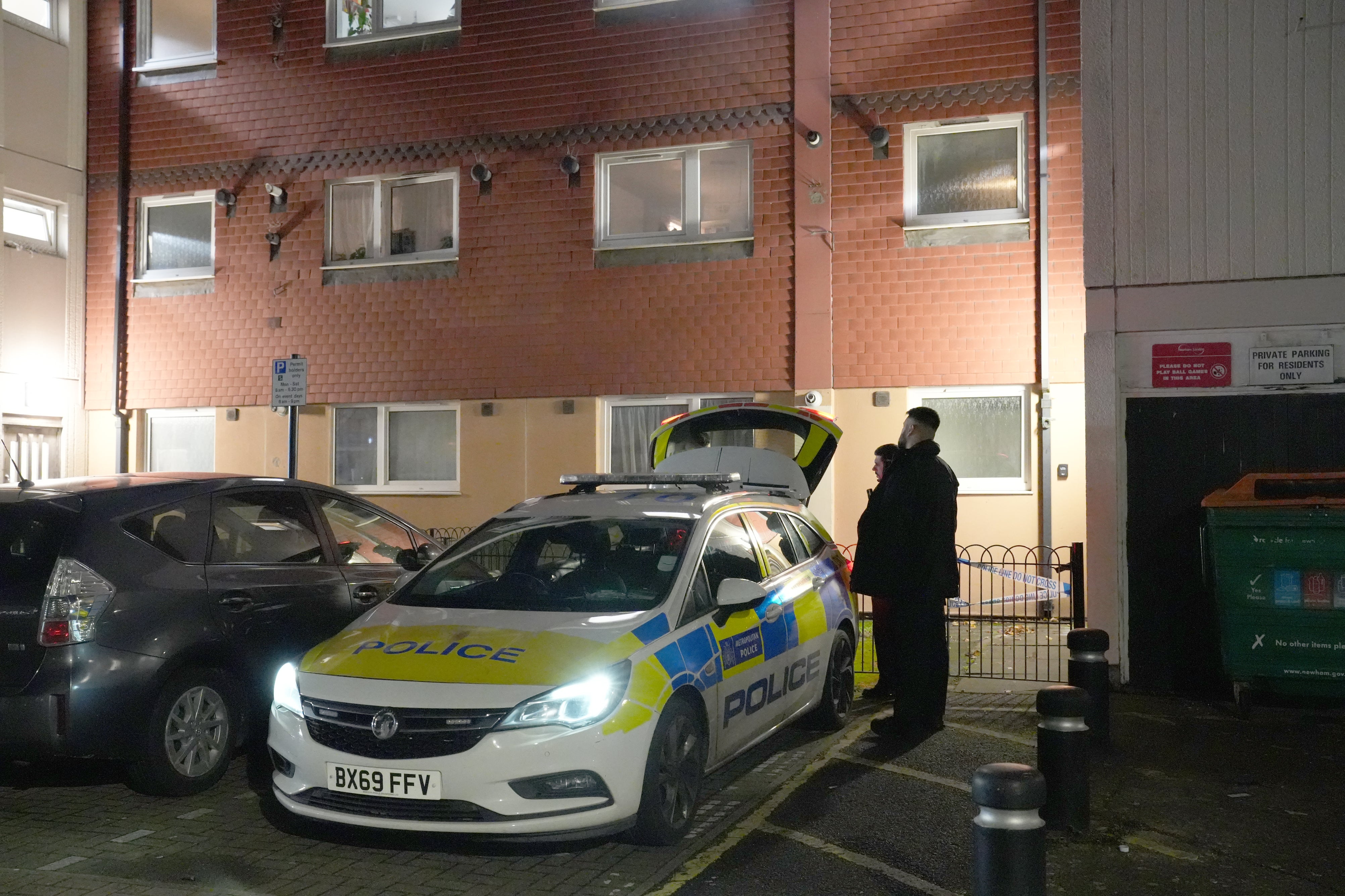 Police officers sealed the scene in Shirley Road in Stratford