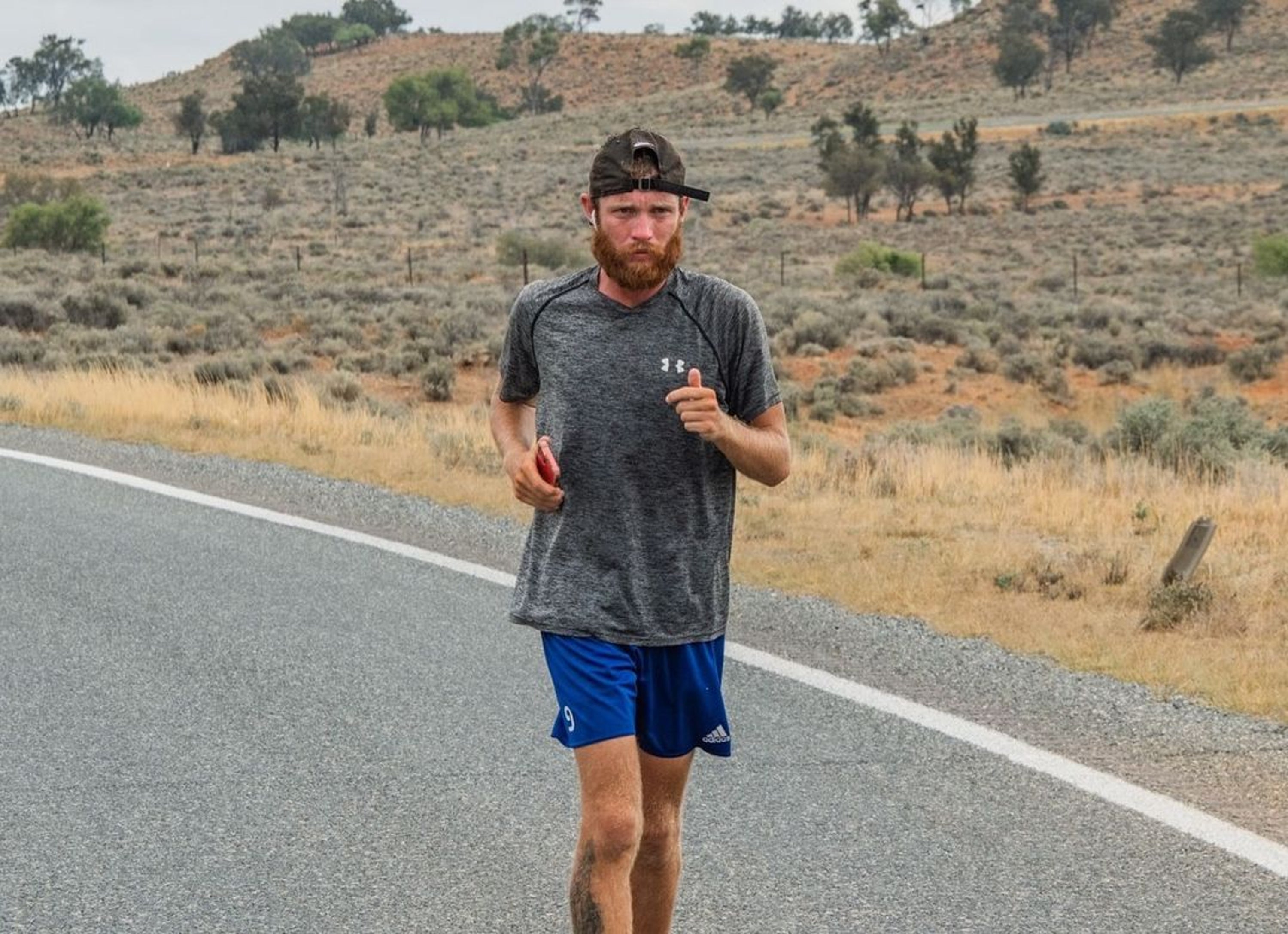 Jack Pitcher, 28, from Bracknell, Berkshire, running 2,684 miles across Australia