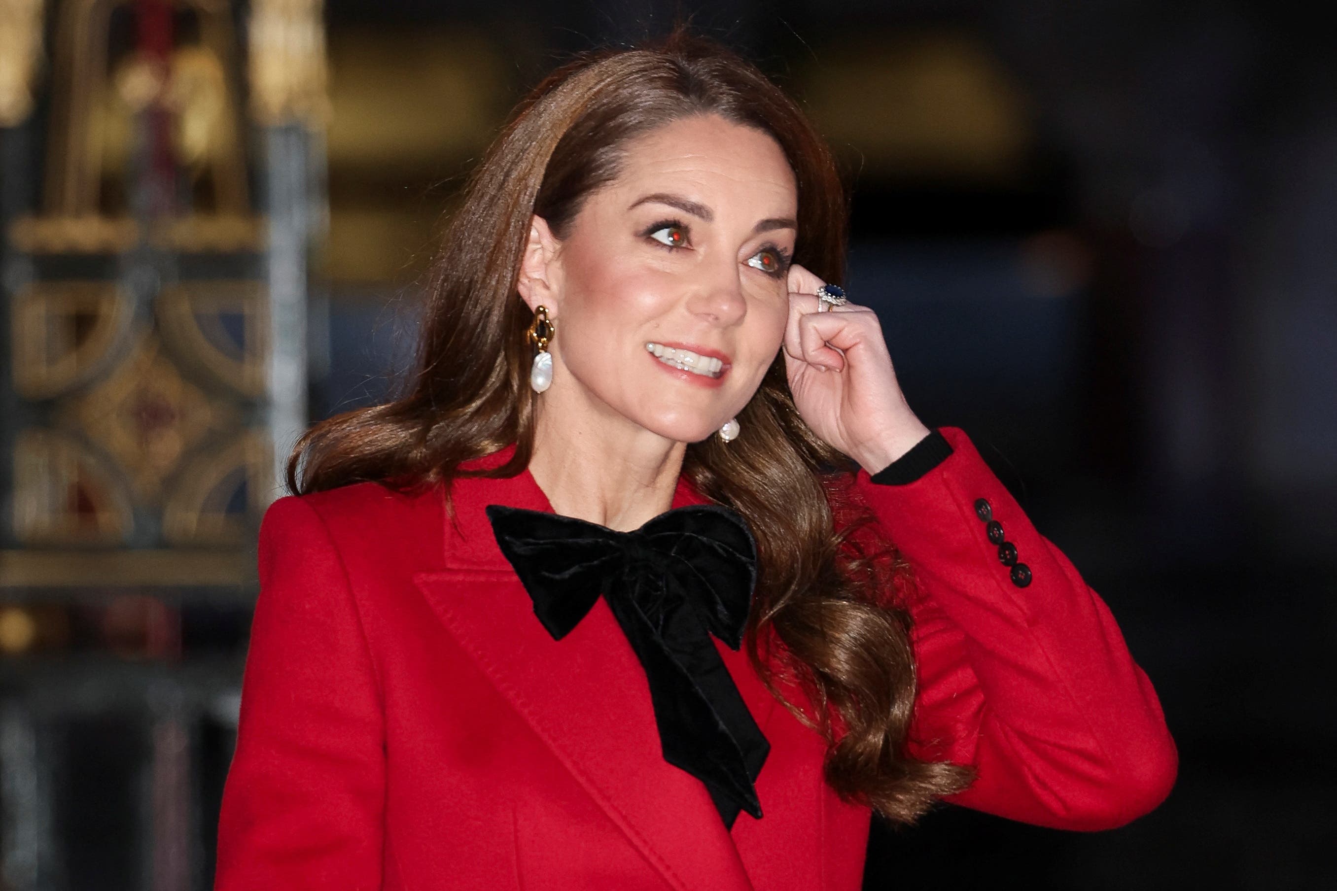 The Princess of Wales arrives for the Together At Christmas carol service at Westminster Abbey (Isabel Infantes/PA)