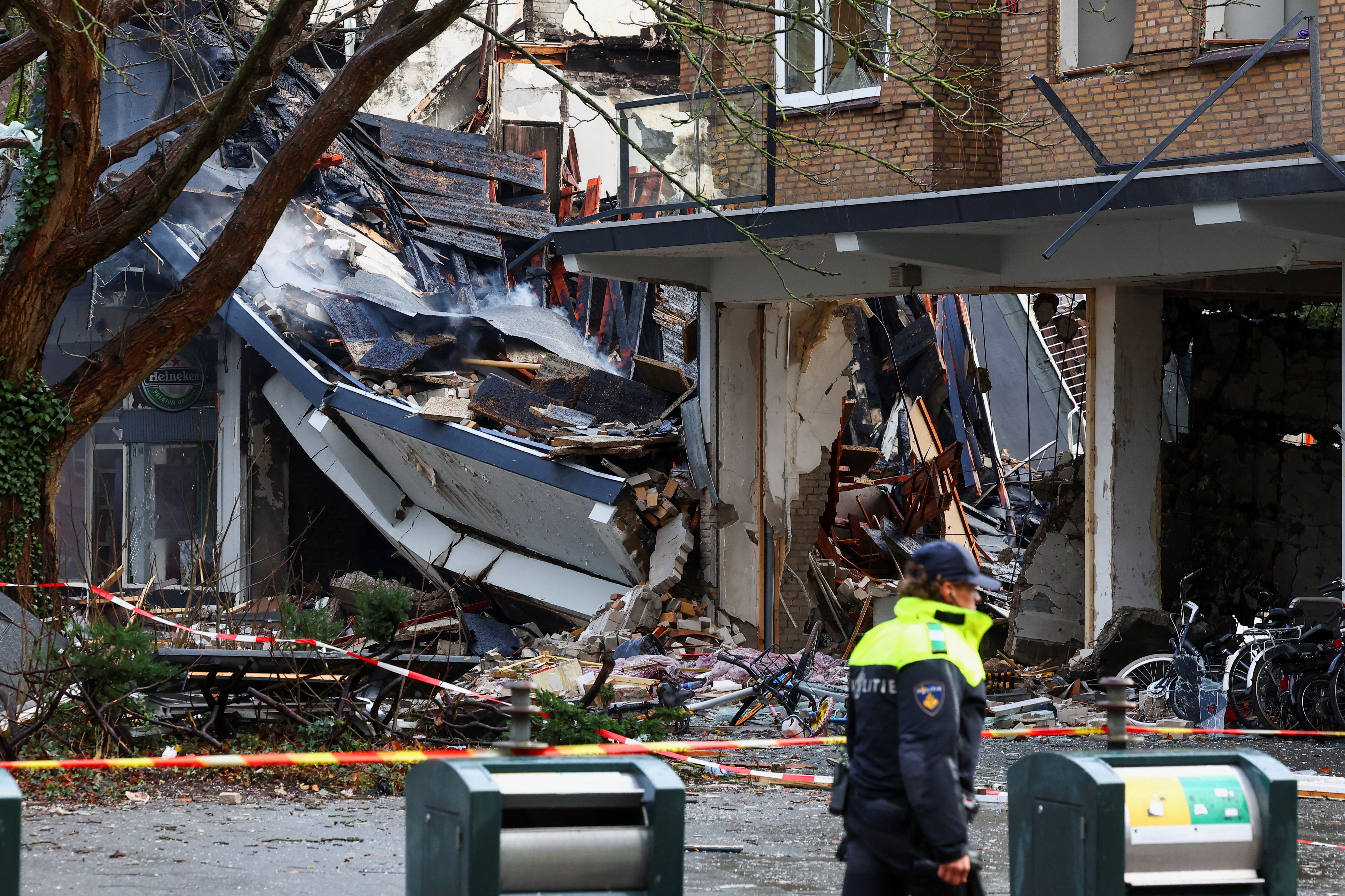 Collapsed apartments in The Hague on Saturday