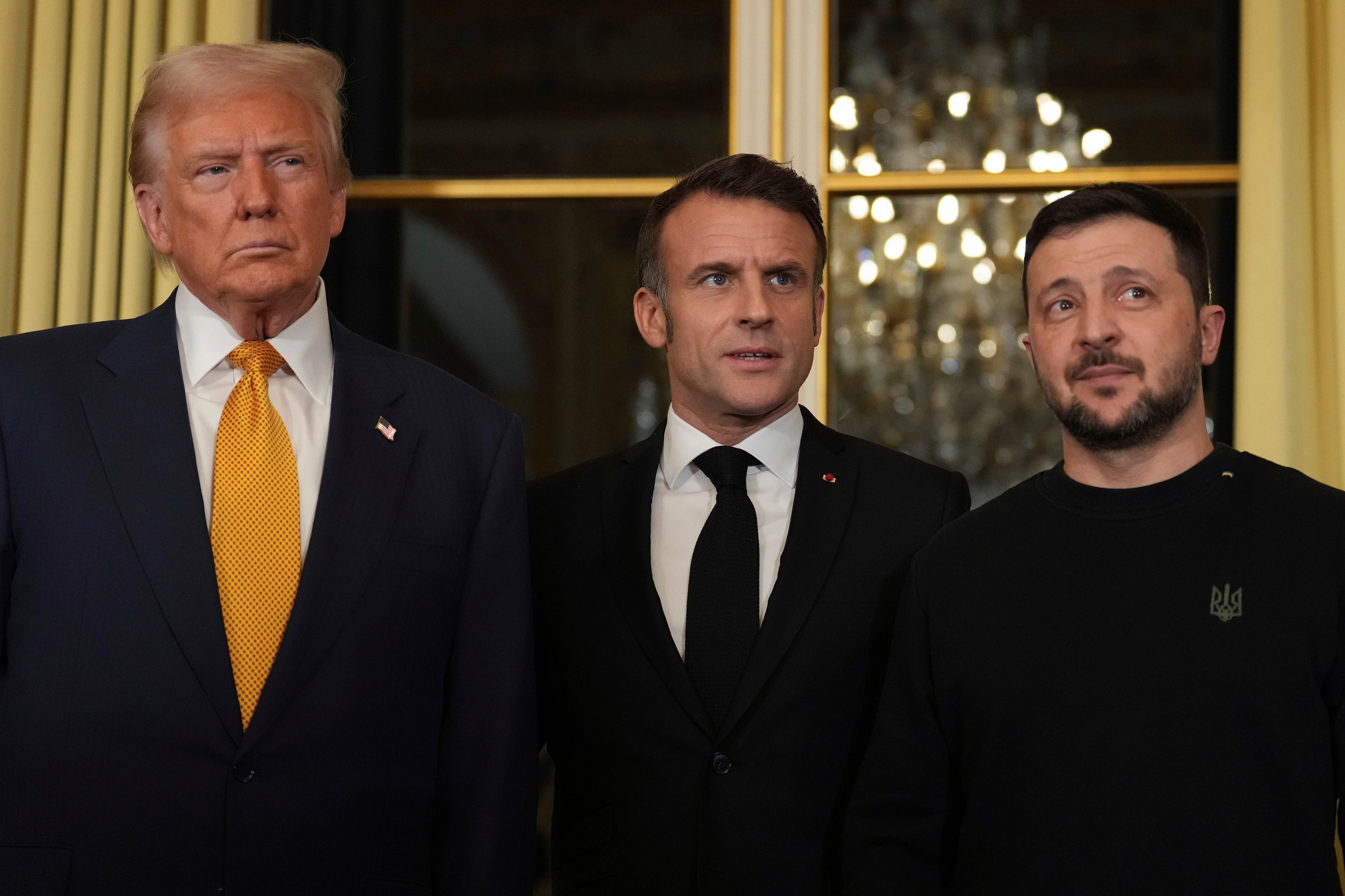 Donald Trump met with France’s president Emmanuel Macron and Ukrainian President Volodymyr Zelensky at the reopening of the Notre Dame Cathedral. His administration is expected to sharply shift Ukraine policy after taking office in January