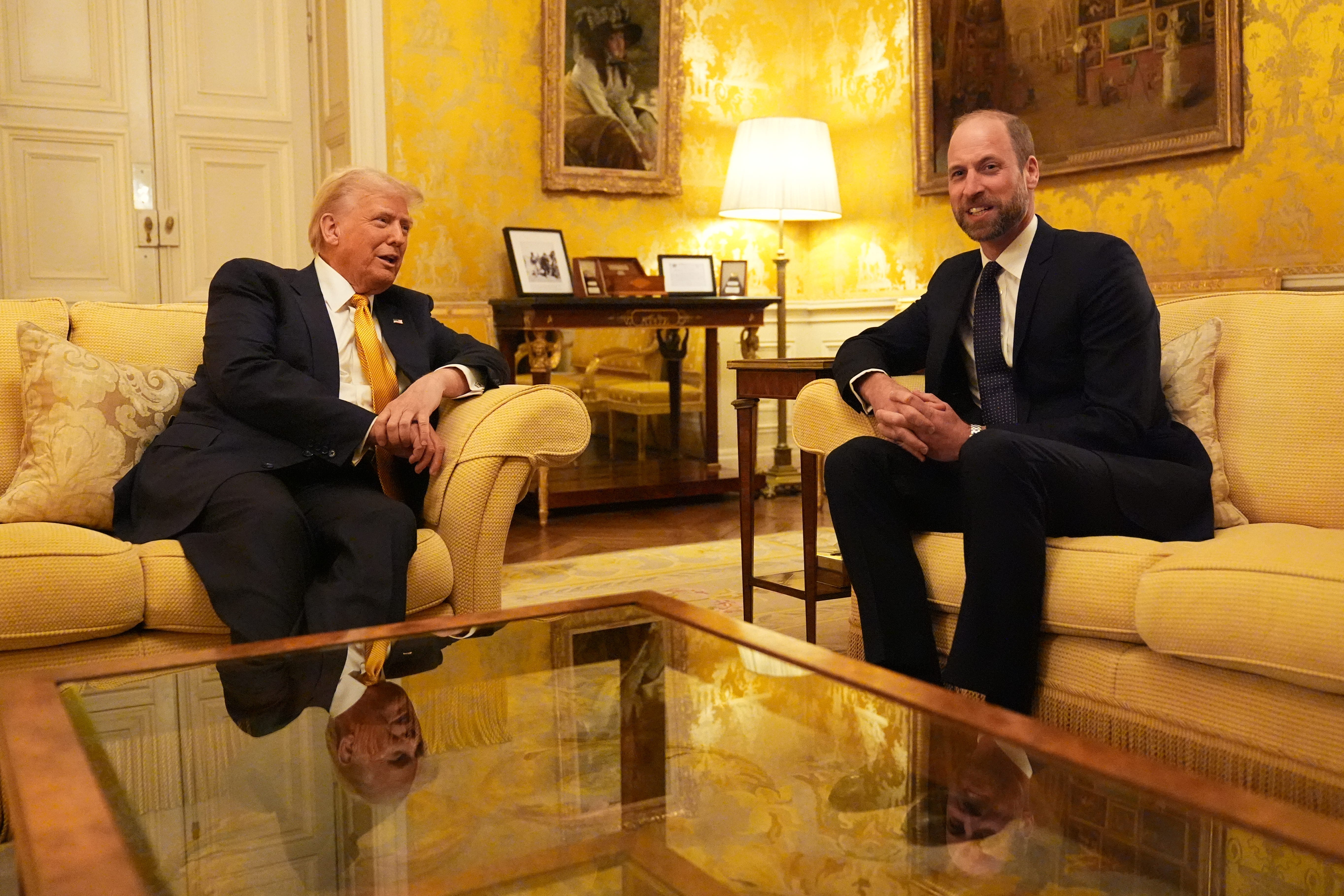 Donald Trump and Prince William met at the residence of the British ambassador in Paris following the ceremony at Notre Dame cathedral