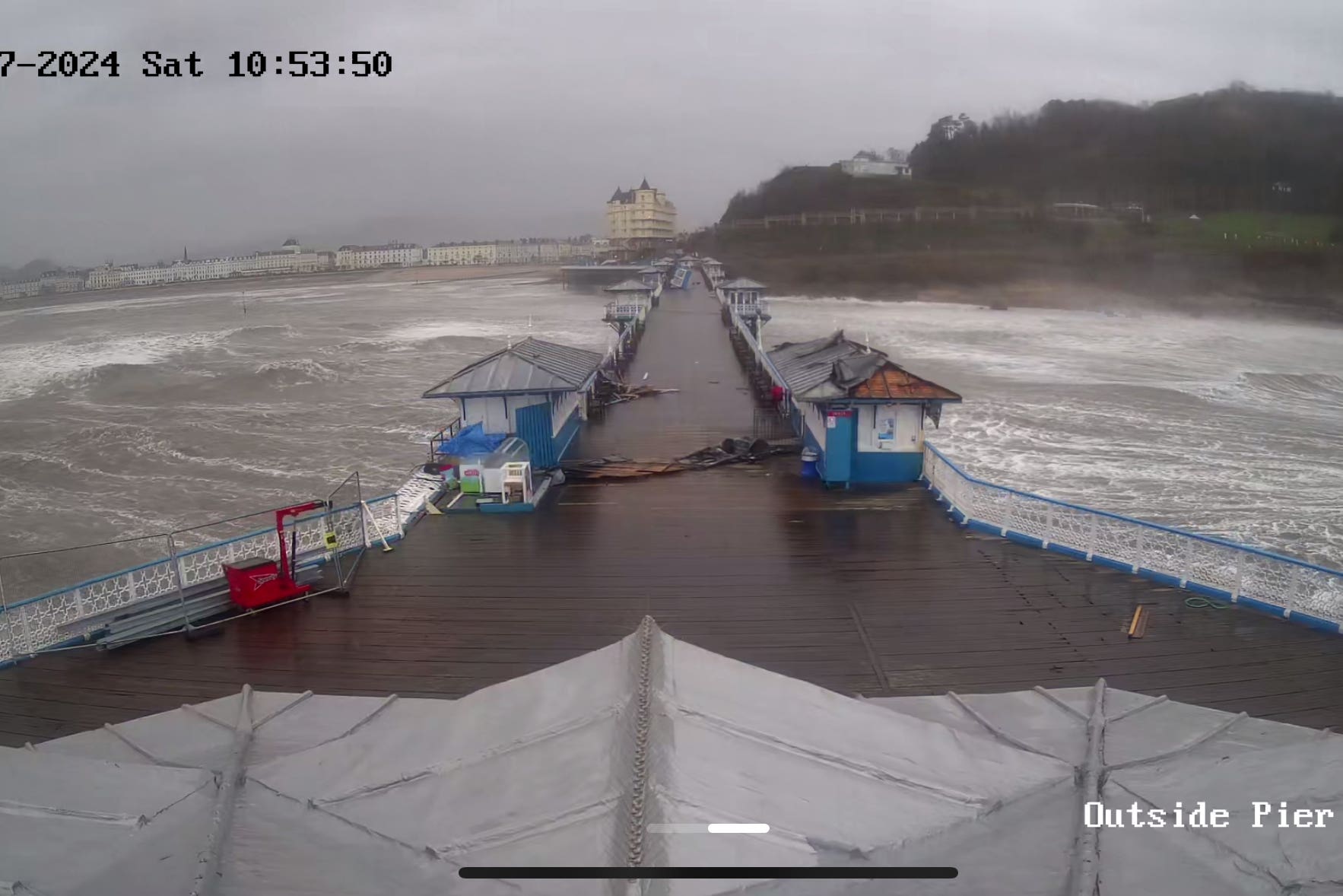 Llandudno Pier has been damaged (Llandudno Pier Trading Limited/PA)