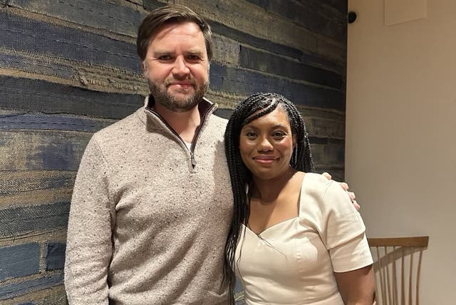 <p>Kemi Badenoch recently renewed her friendship with US vice-president JD Vance over dinner in Washington</p>