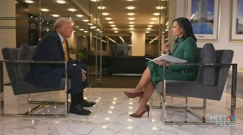 Donald Trump speaks to NBC’s Kristen Welker on Meet the Press