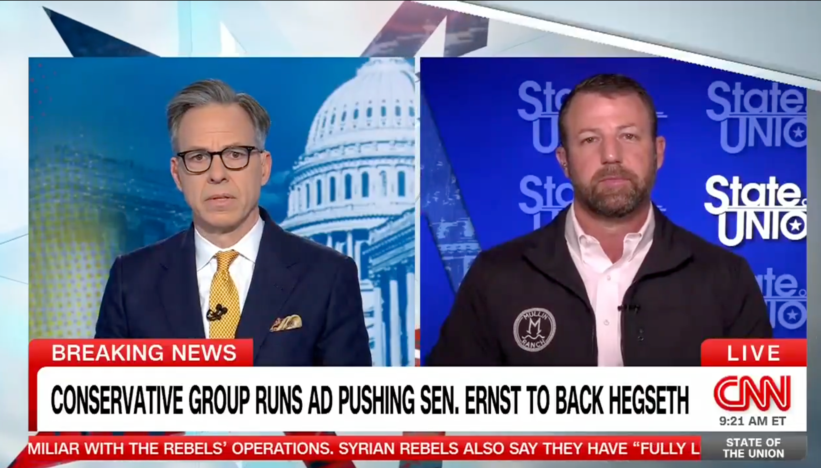 Sen. Markwayne Mullin defended defense secretary nominee Pete Hegseth to CNN’s Jake Tapper Sunday