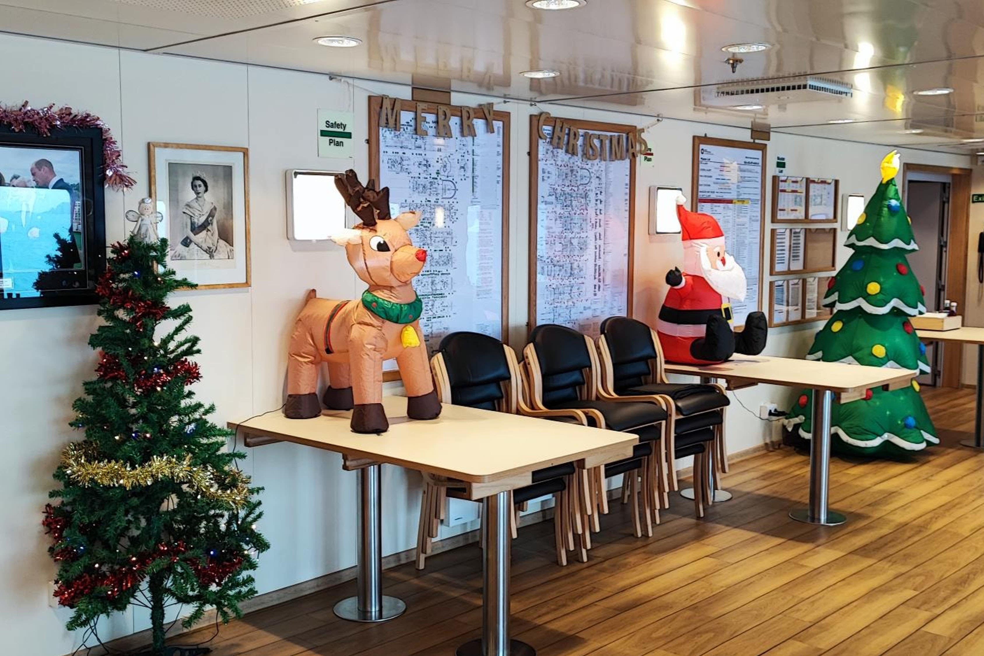 Christmas decorations at a British Antarctic Survey (BAS) research station (BAS/PA)