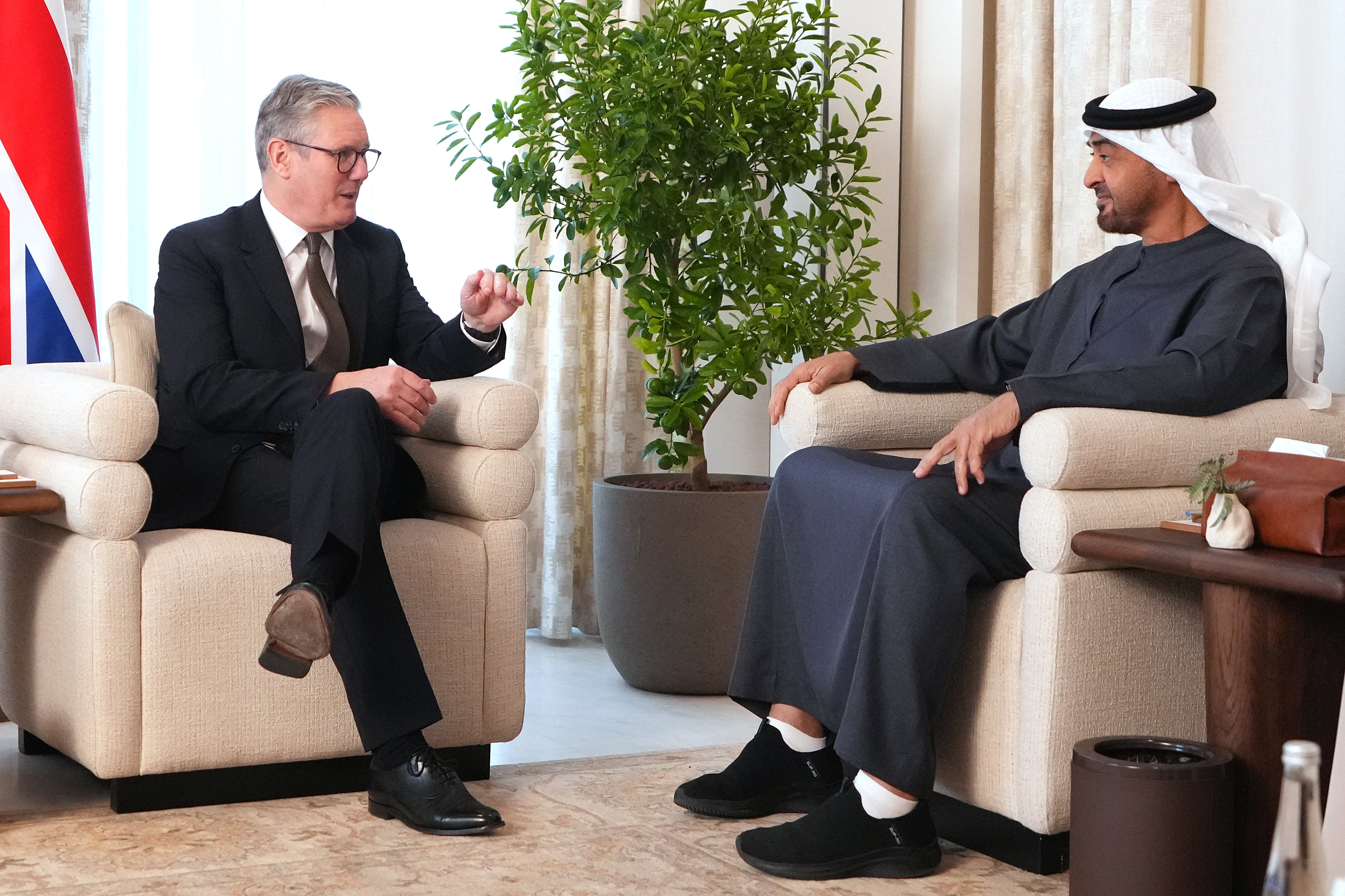 Keir Starmer, with UAE president Sheikh Mohamed bin Zayed Al Nahyan on Monday, has been urged to raise Mr Cornelius’s case as he visits the Gulf state