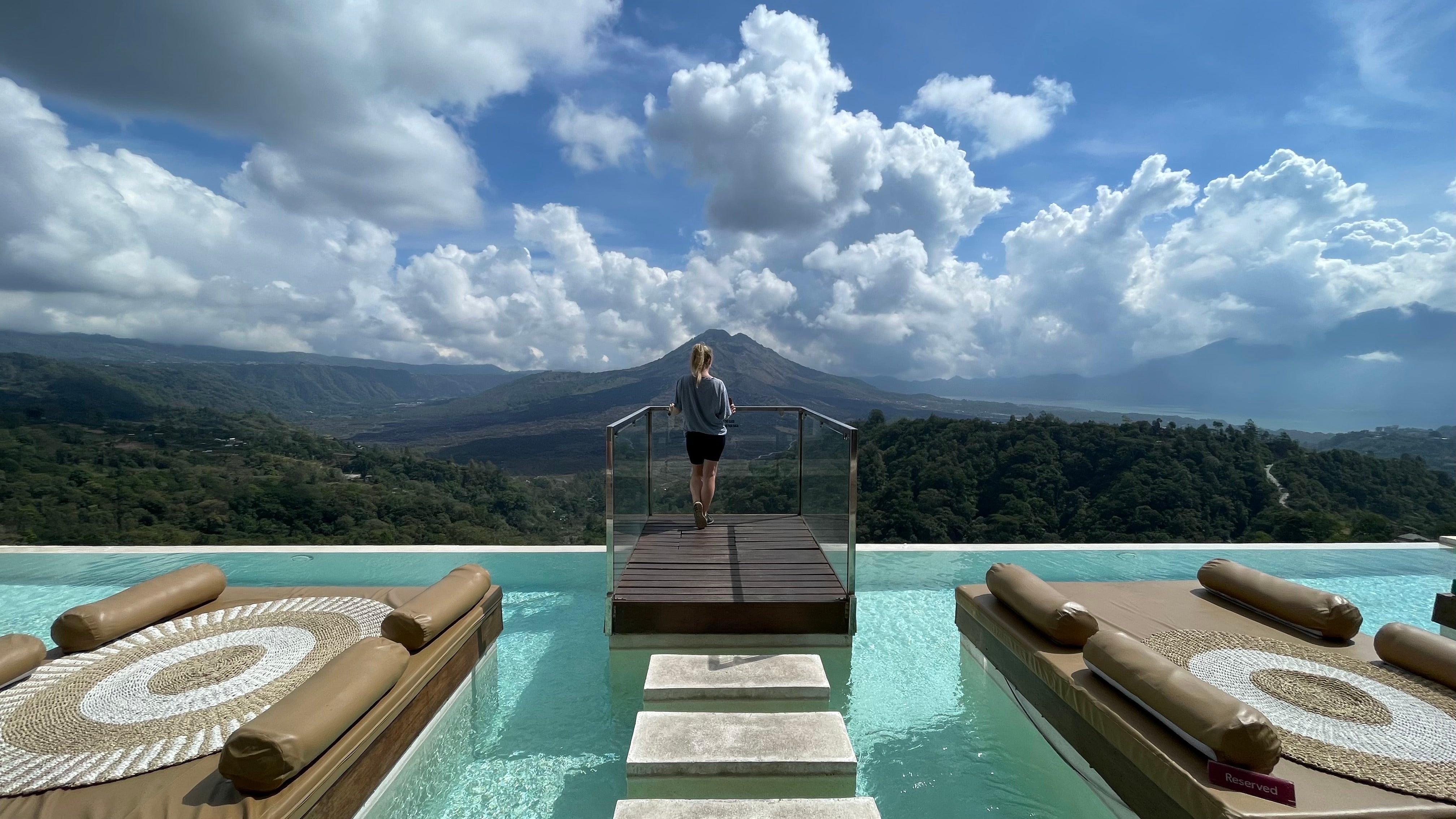 The view from the Paperhills restaurant at the base of Mount Batur