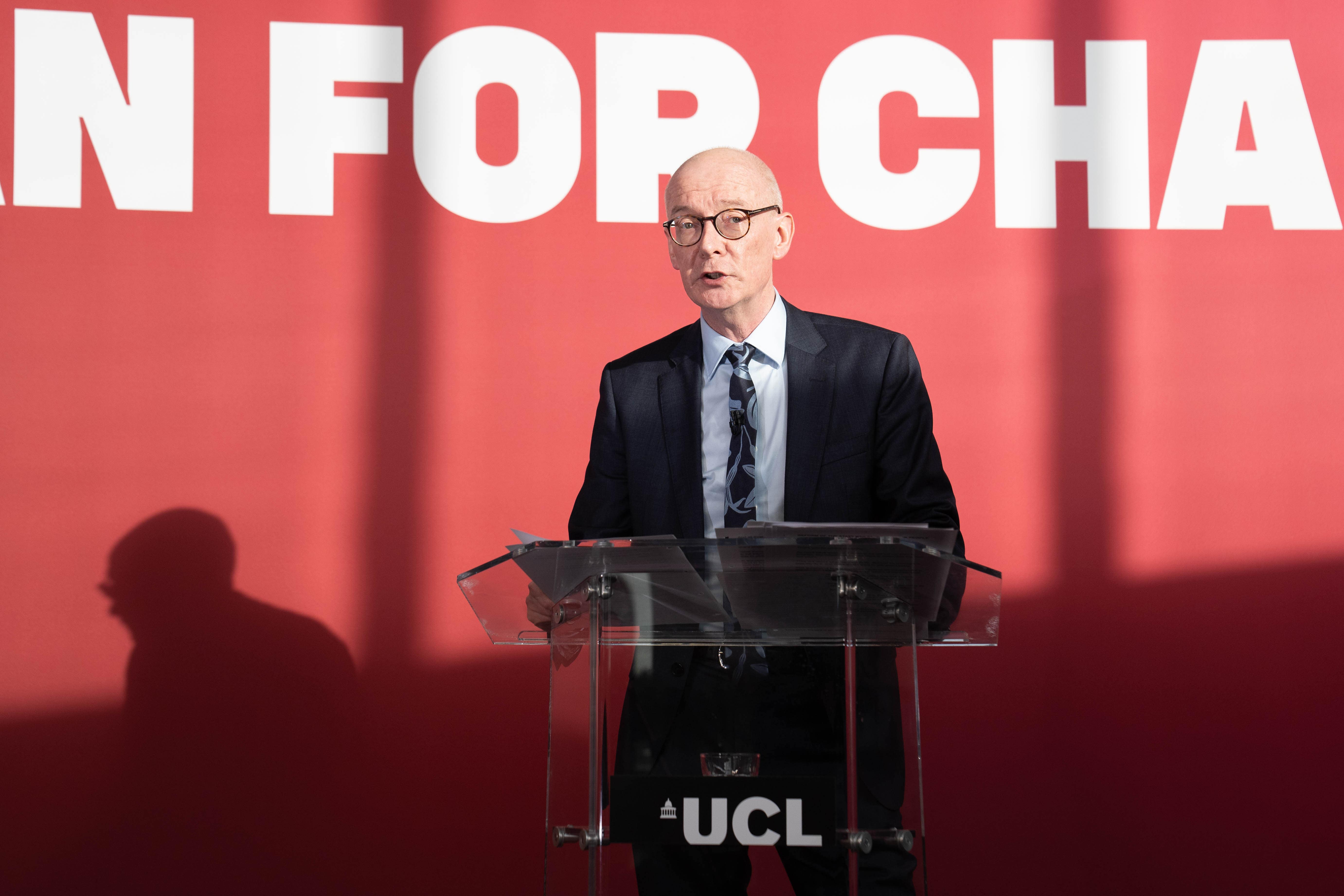 Pat McFadden, Chancellor of the Duchy of Lancaster, delivers a speech on plans to reform the state (Stefan Rousseau/PA)