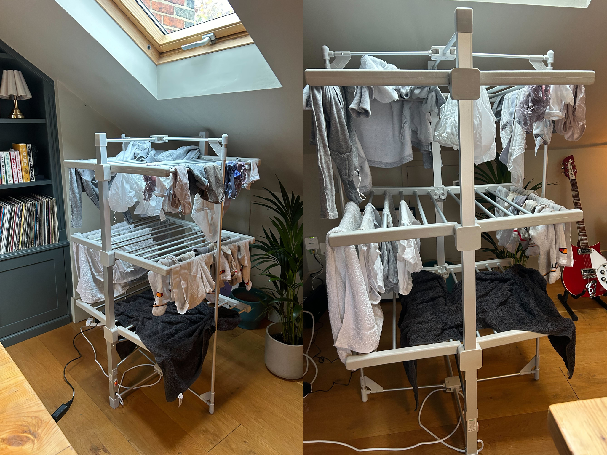 The airer can hold up to 15kg of laundry