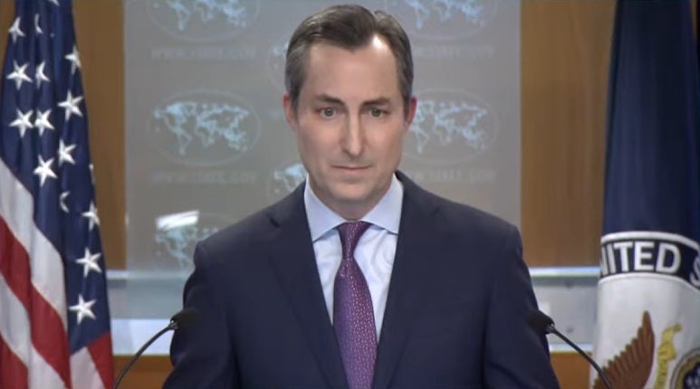 State Department spokesman Matthew Miller said that Israel at present was claiming its push into Syria would be temporary and done in self-defense.