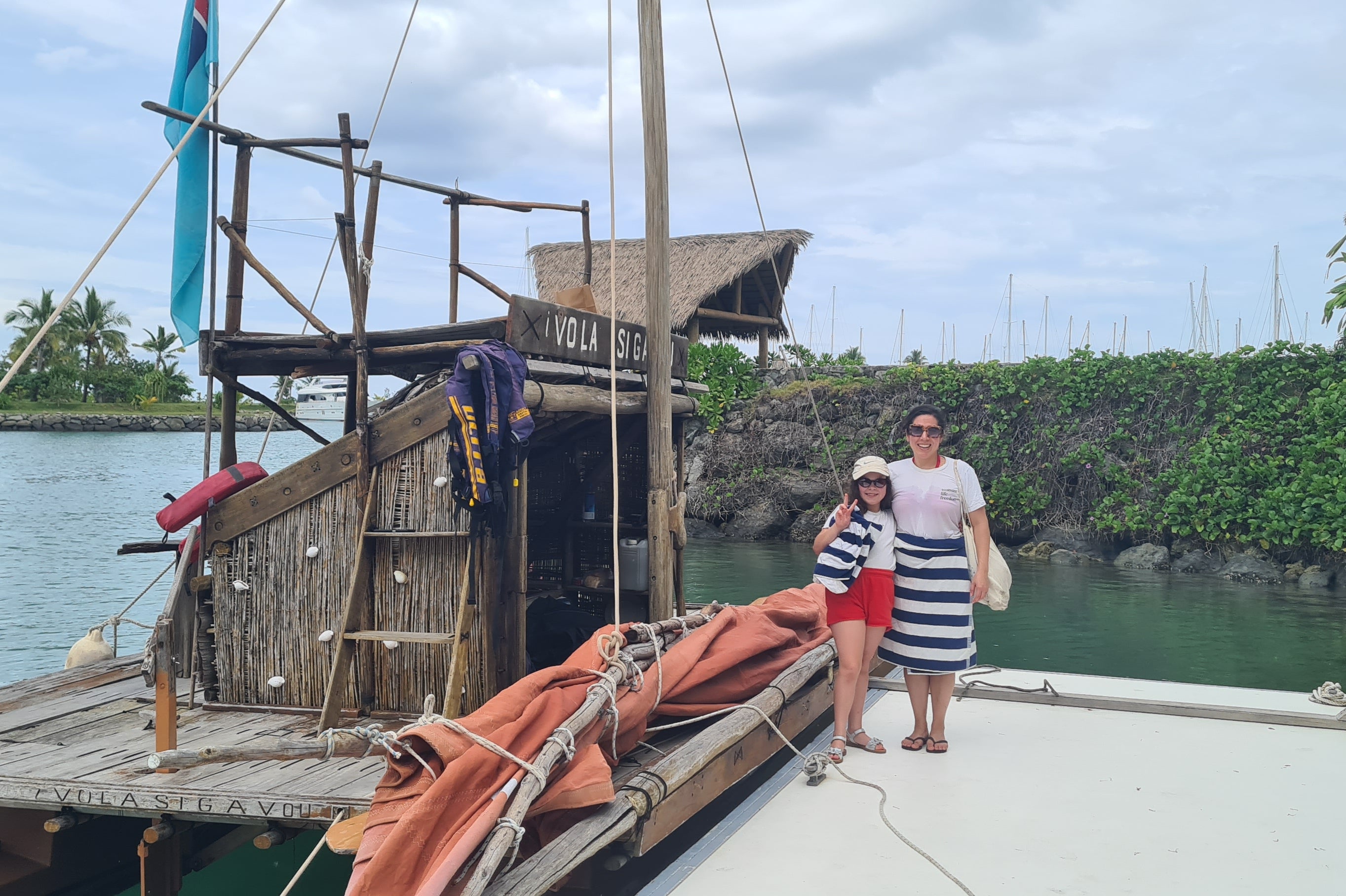 Clio and her daughter set off on a drua sailing trip