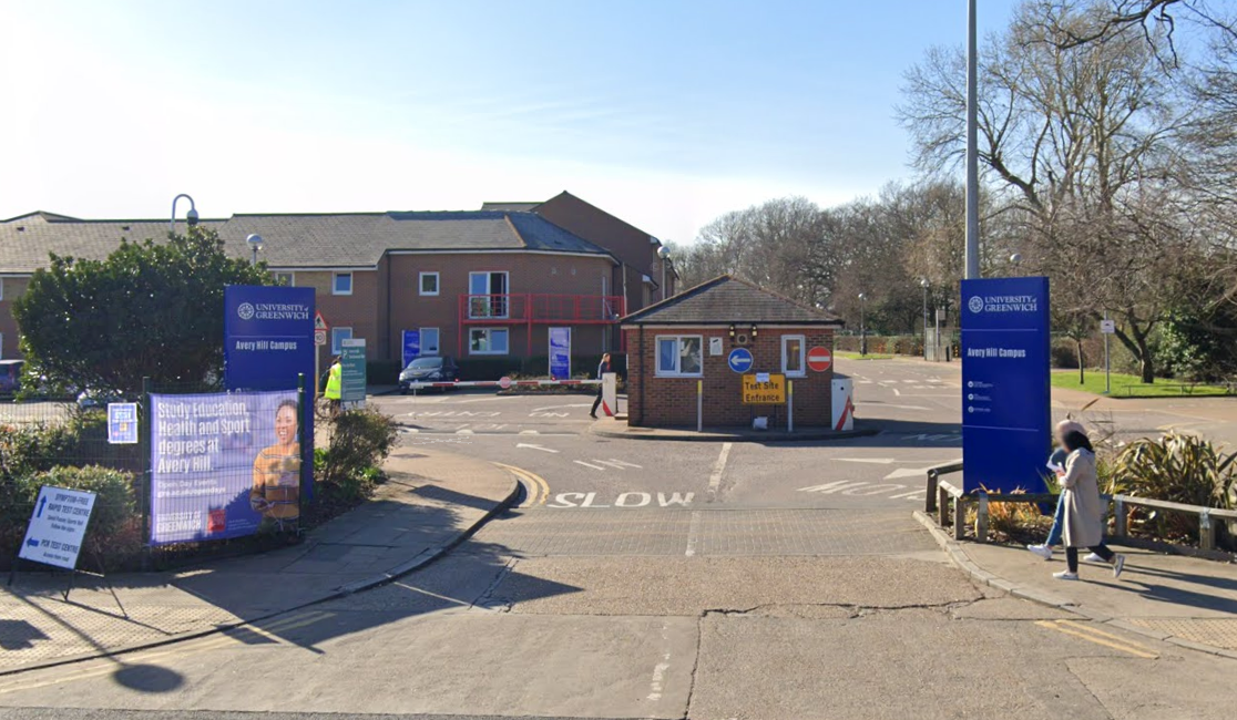 A streetview shows Greenwich University’s Avery Hill Campus