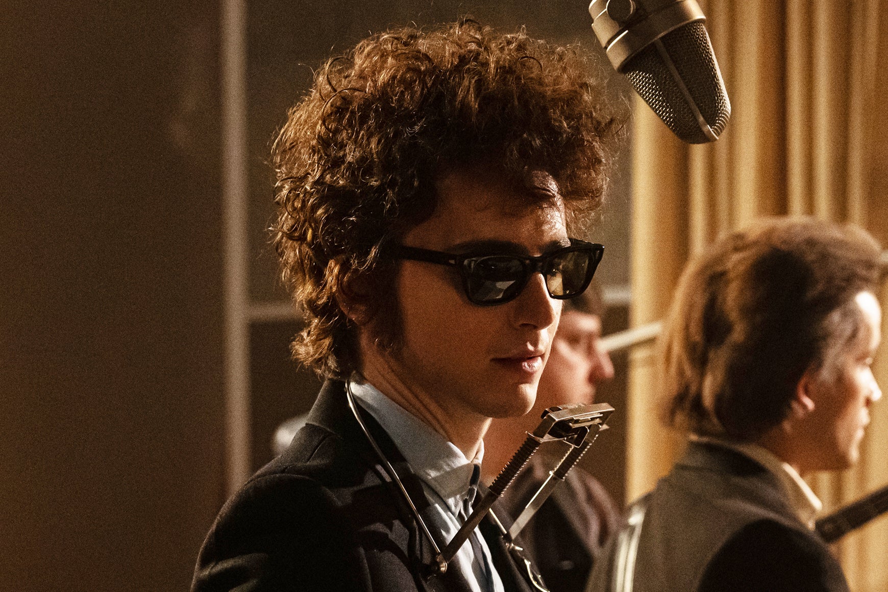 Timothée Chalamet as Bob Dylan in ‘A Complete Unknown’