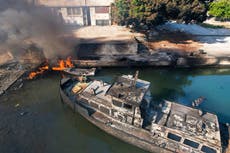 Syria – live: US troops to stay in Syria as Israel launches more than 350 strikes against military assets