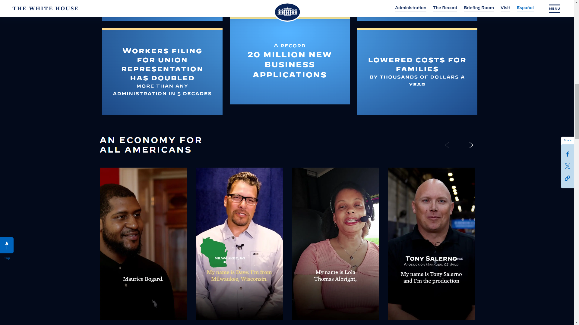 The White House’s new economic website will highlight Biden administration accomplishments