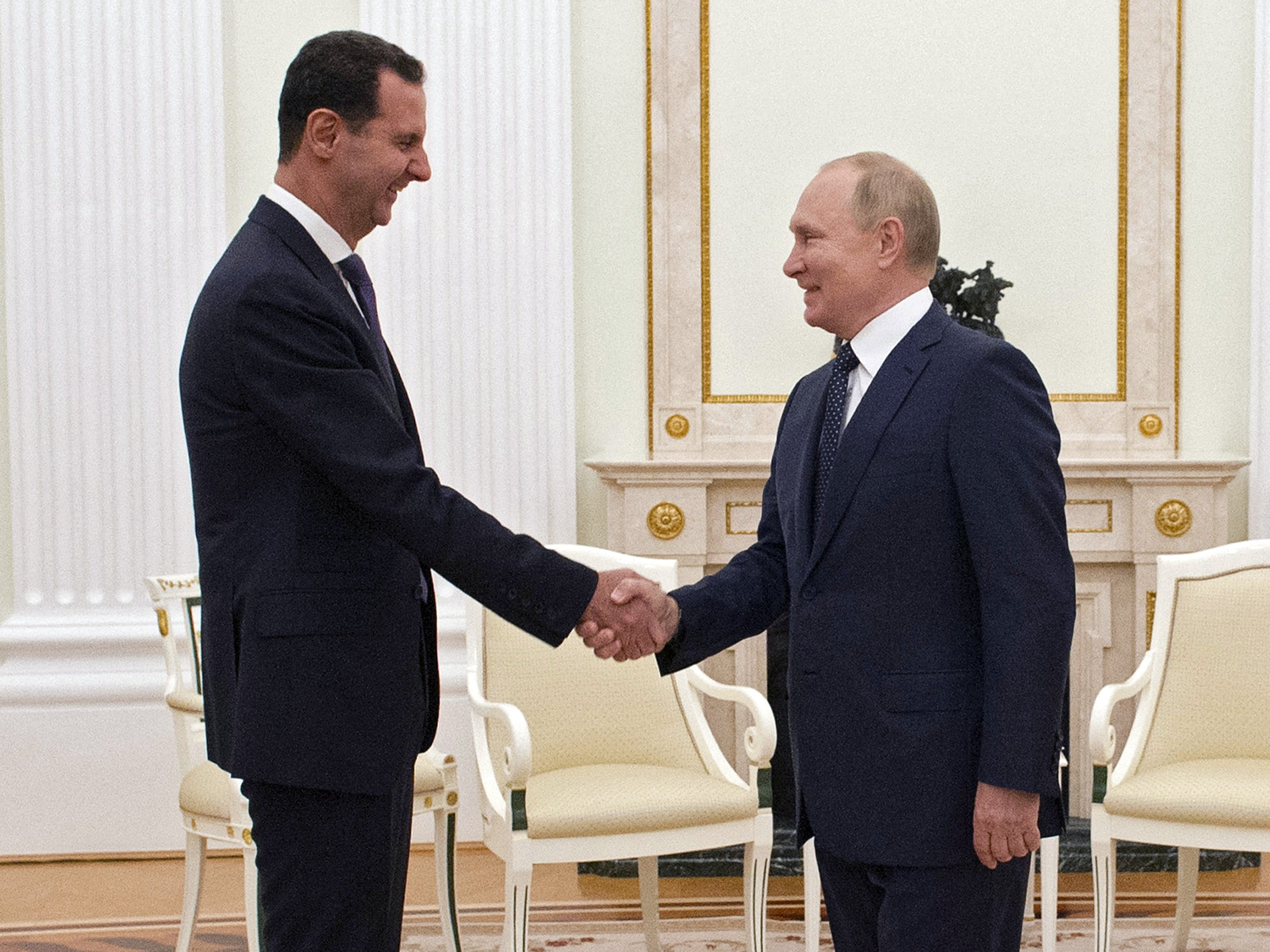 Vladimir Putin meeting with Bashar al-Assad at the Kremlin in September 2021